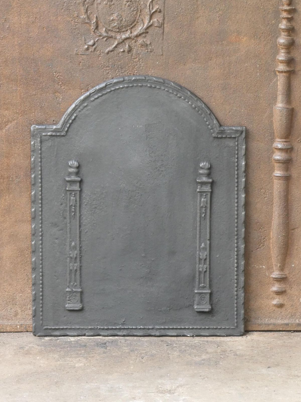 Antique French 'Pillars Of Freedom' Fireback / Backsplash, 18th   19th C. photo for sale