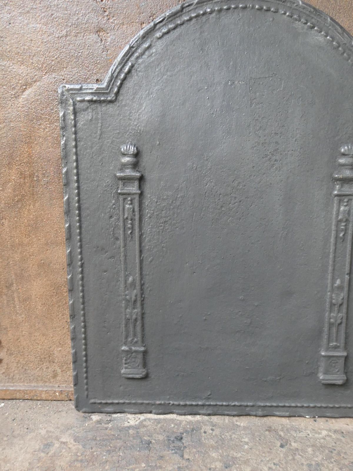 photo for sale Antique French 'Pillars Of Freedom' Fireback / Backsplash, 18th   19th C.