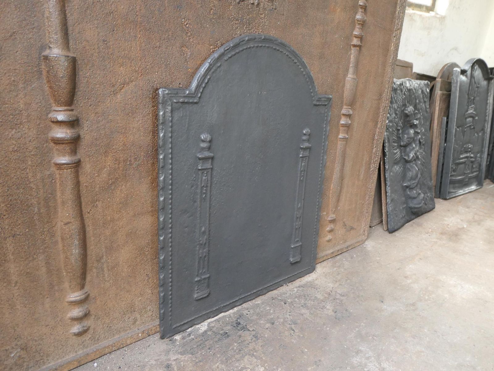 Home Fixtures Antique French 'Pillars Of Freedom' Fireback / Backsplash, 18th   19th C. photo