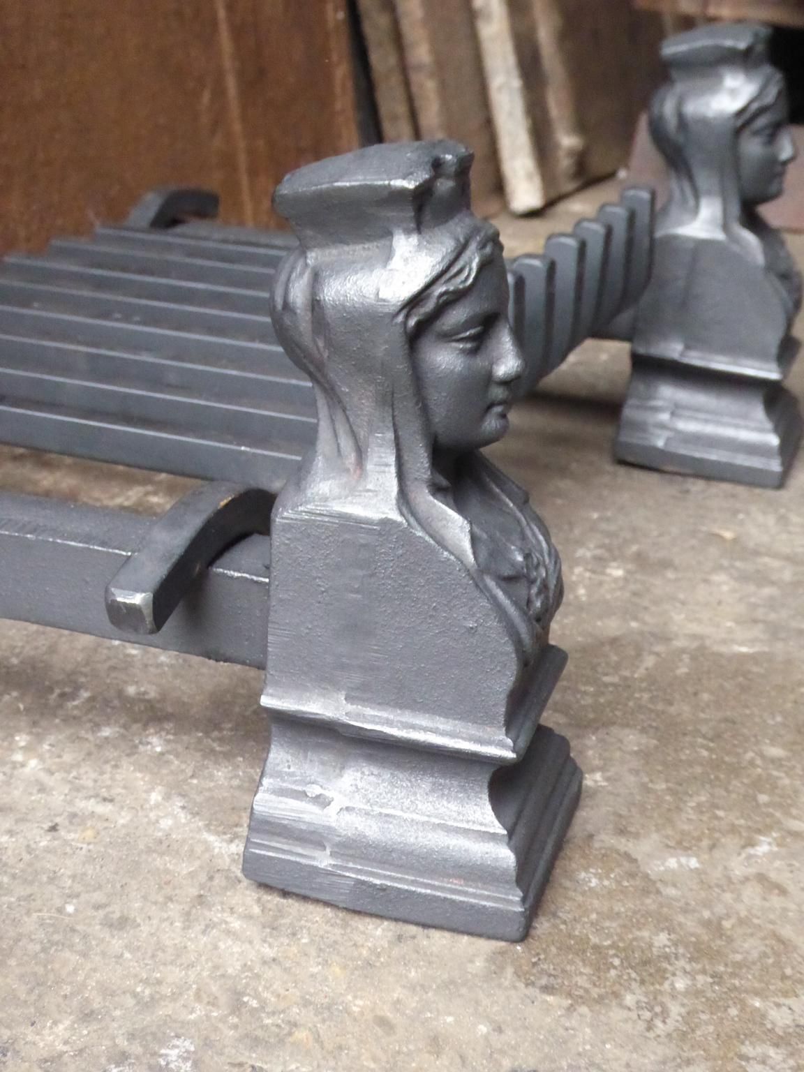 French Napoleon III Fire Grate, Fireplace Grate photo vintage