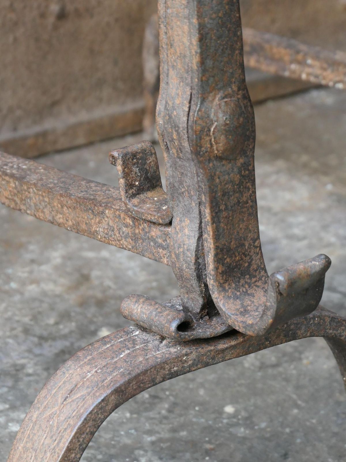 Home Fixtures 18th C. French Louis XV Wrought Iron Andirons photo