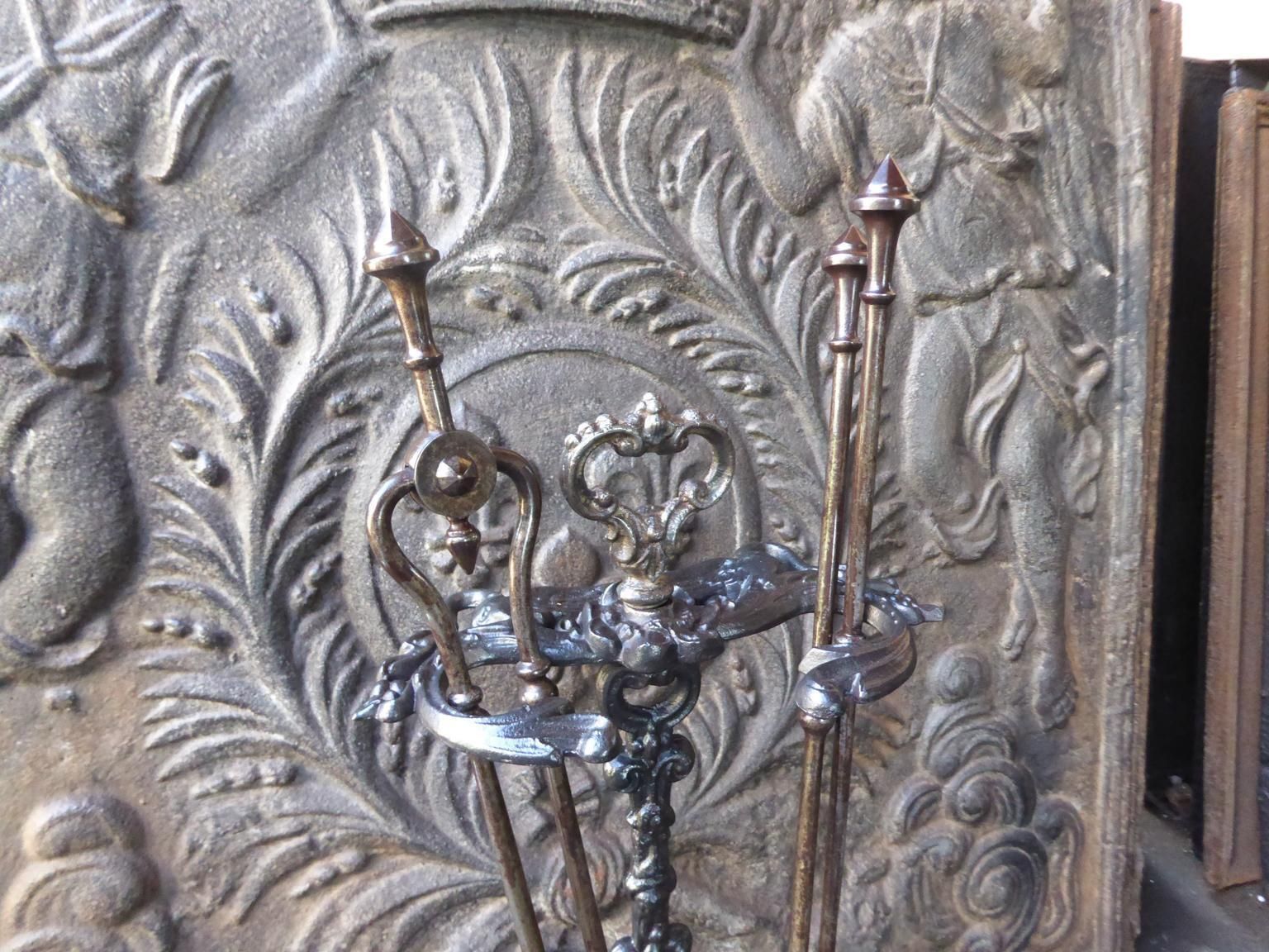 English Set Of Fireplace Tools, Victorian Companion Set, 19th Century photo vinterior