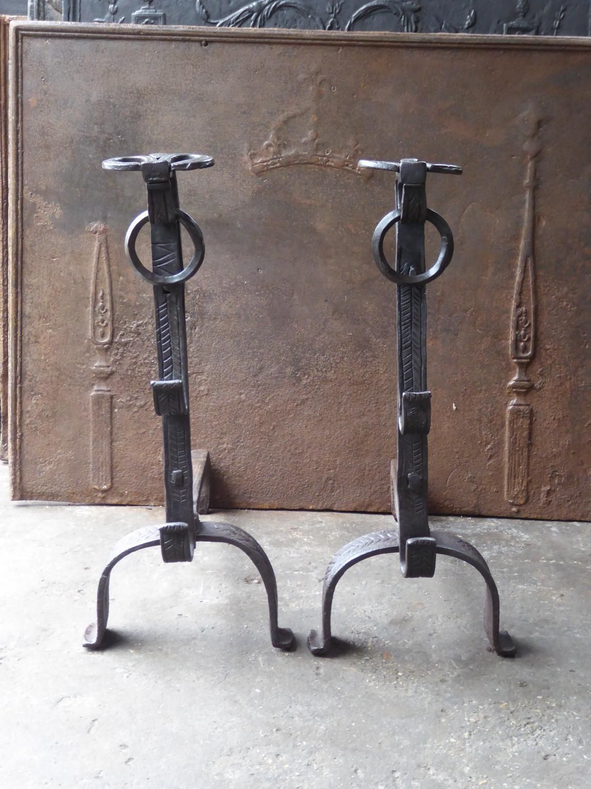 French Louis XIV Period Andirons Or Firedogs, 17th Century photo furniture