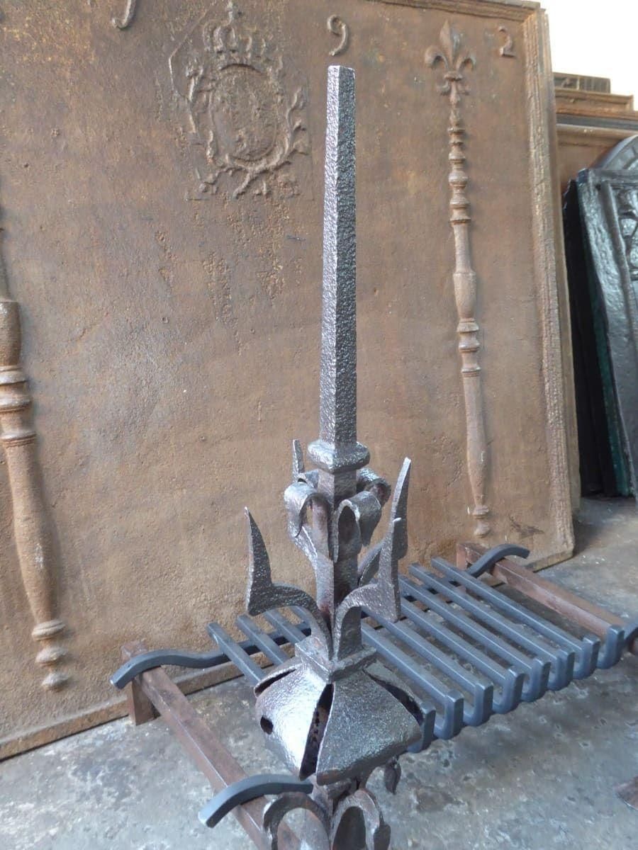 Antique French Louis XV Period Fireplace Grate Or Fire Basket, 18th Century photo Home Fixtures