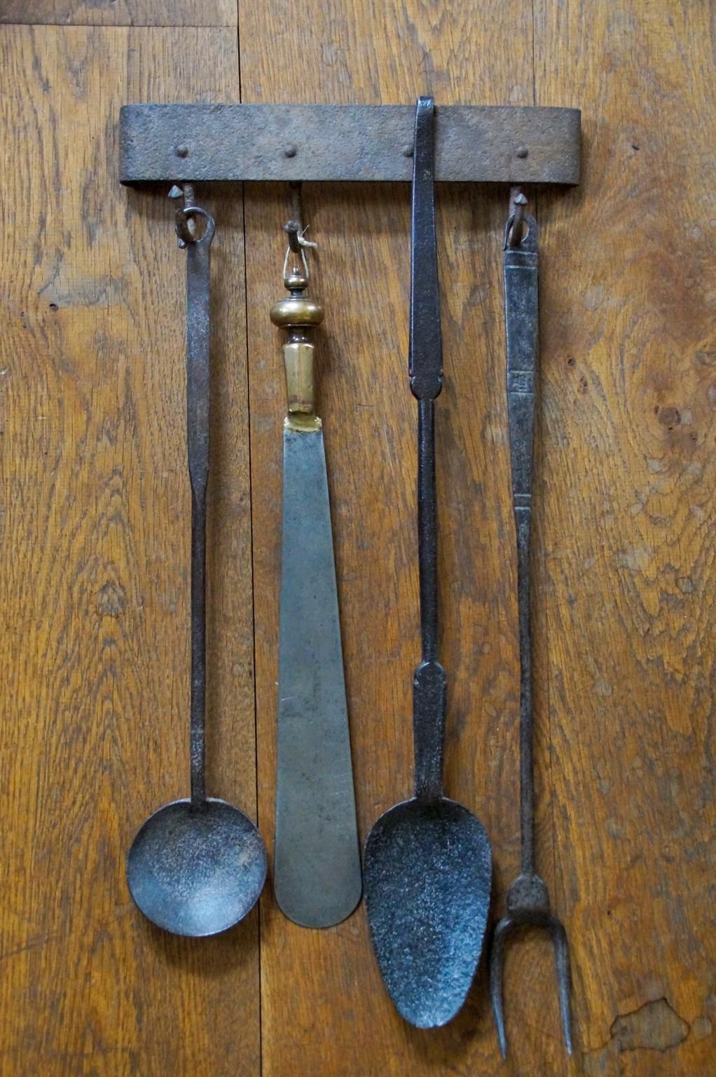 Antique Dutch Fireplace Tool Set, Fire Tools, 17th 18th Century photo furniture