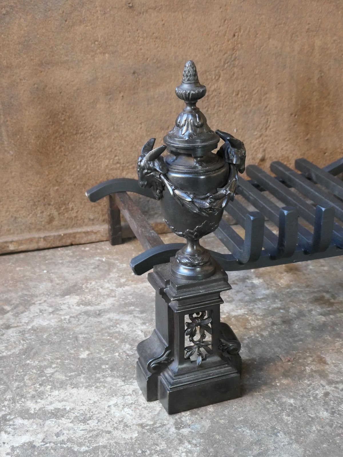 18th 19th Century French Neoclassical Fireplace Grate Or Fire Grate photo vintage