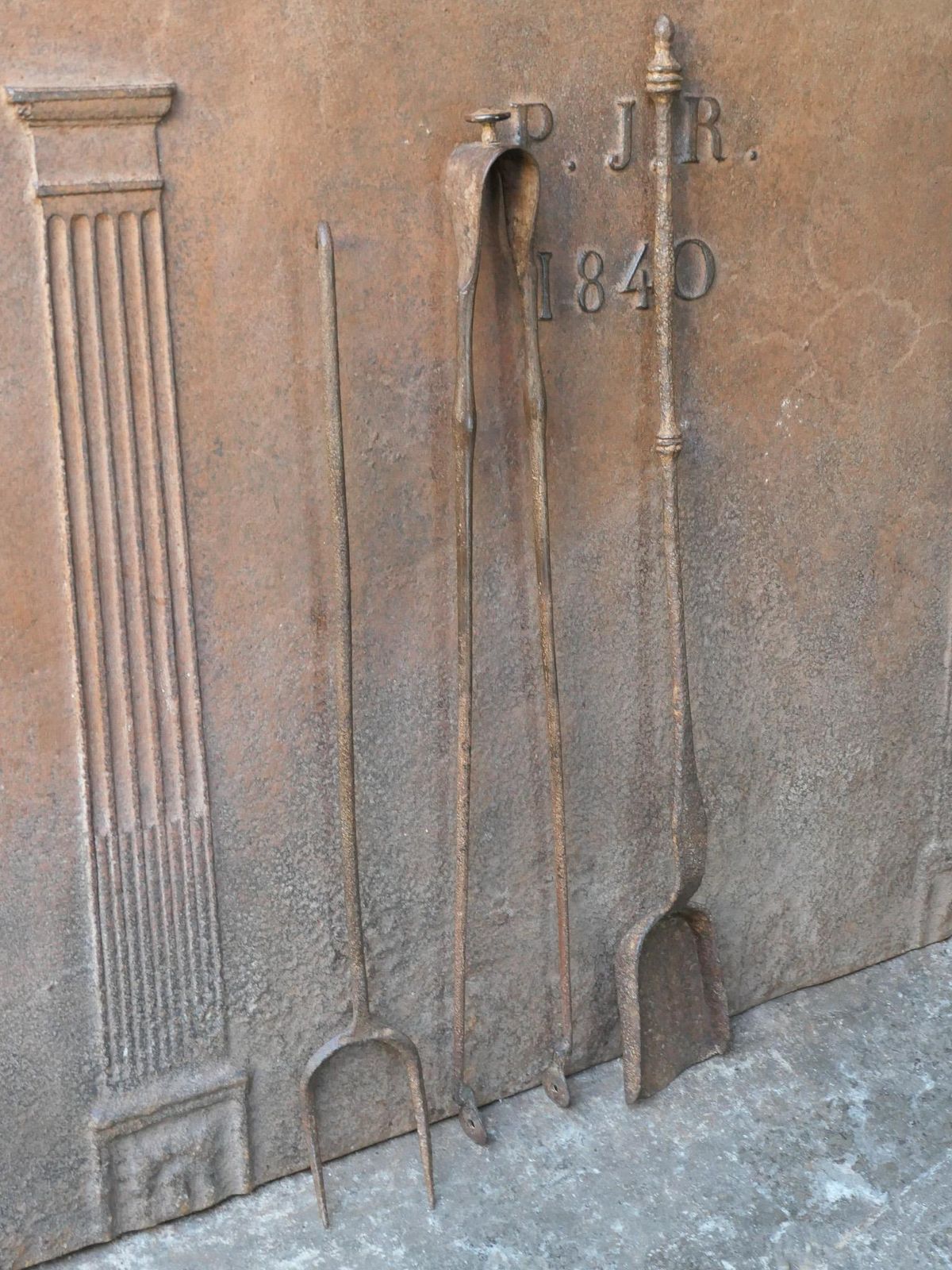 Rustic French Fireplace Tools, 17th 18th Century photo vinterior