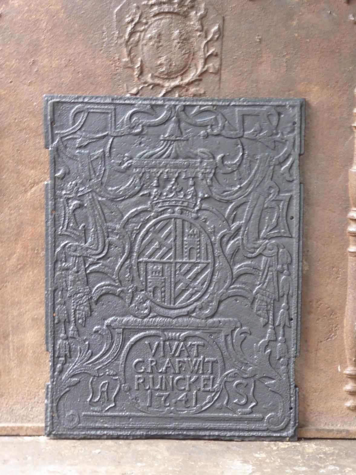18th Century German Louis XV 'Coat Of Arms' Fireback / Backsplash photo for sale