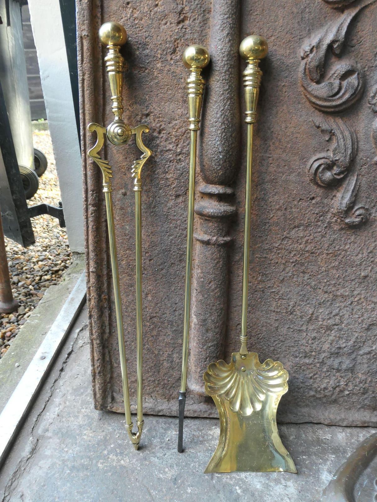 photo furniture English Art Nouveau Fireplace Tools Or Fire Tools, Early 20th Century