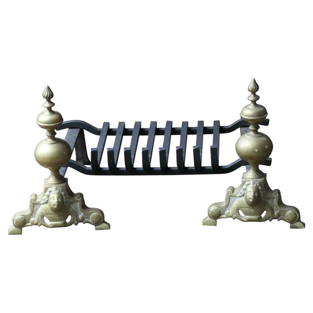 French Louis XIV Style Fire Grate, Fireplace Grate