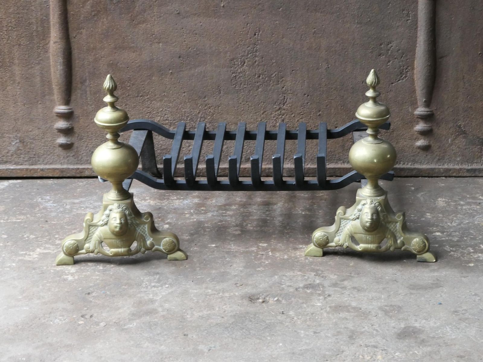 French Louis XIV Style Fire Grate, Fireplace Grate photo Home Fixtures