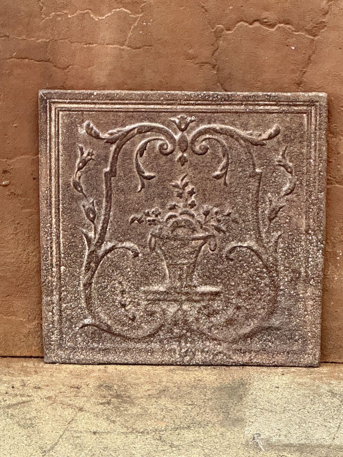 Neoclassical 'Flower Basket' Fireback / Backsplash, Early 19th Century photo furniture