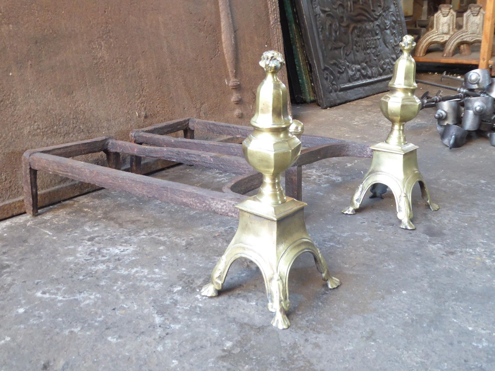 Antique French Louis XV Fire Grate, Fireplace Grate, 18th Century photo buy