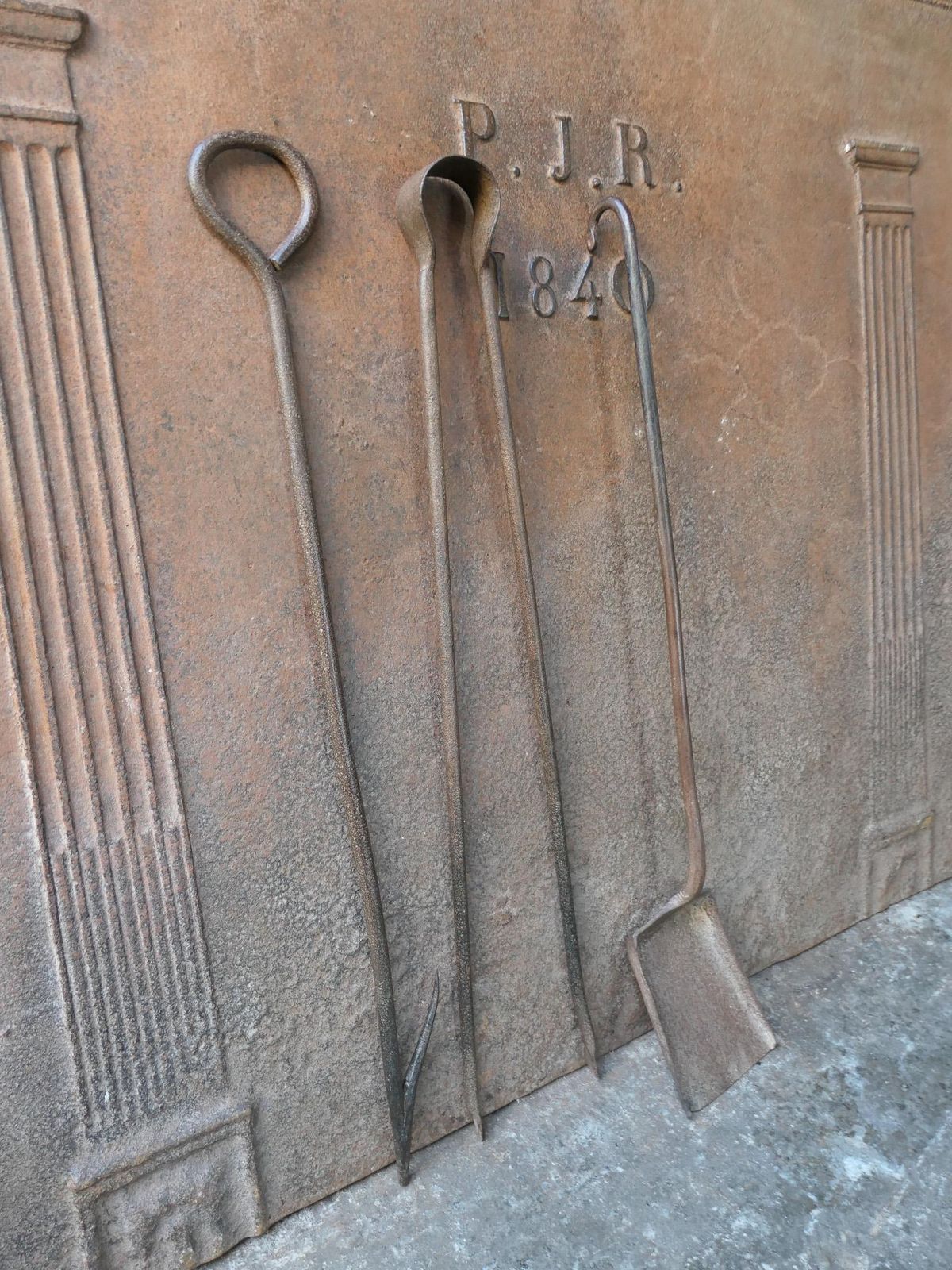 photo buy Rustic French Neoclassical Fireplace Tools, 18th 19th Century