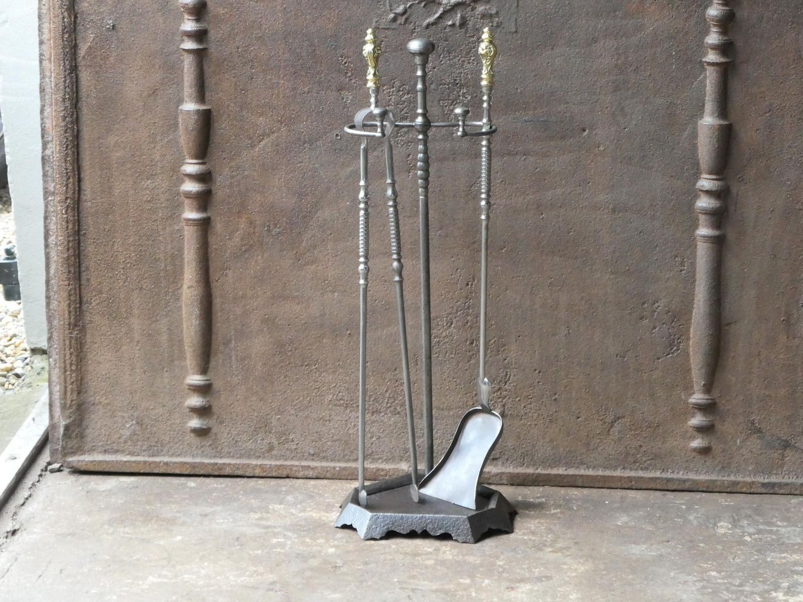 Antique French 'Grandy Fils' Fireplace Tools Or Fire Tools, 19th Century photo Home Fixtures