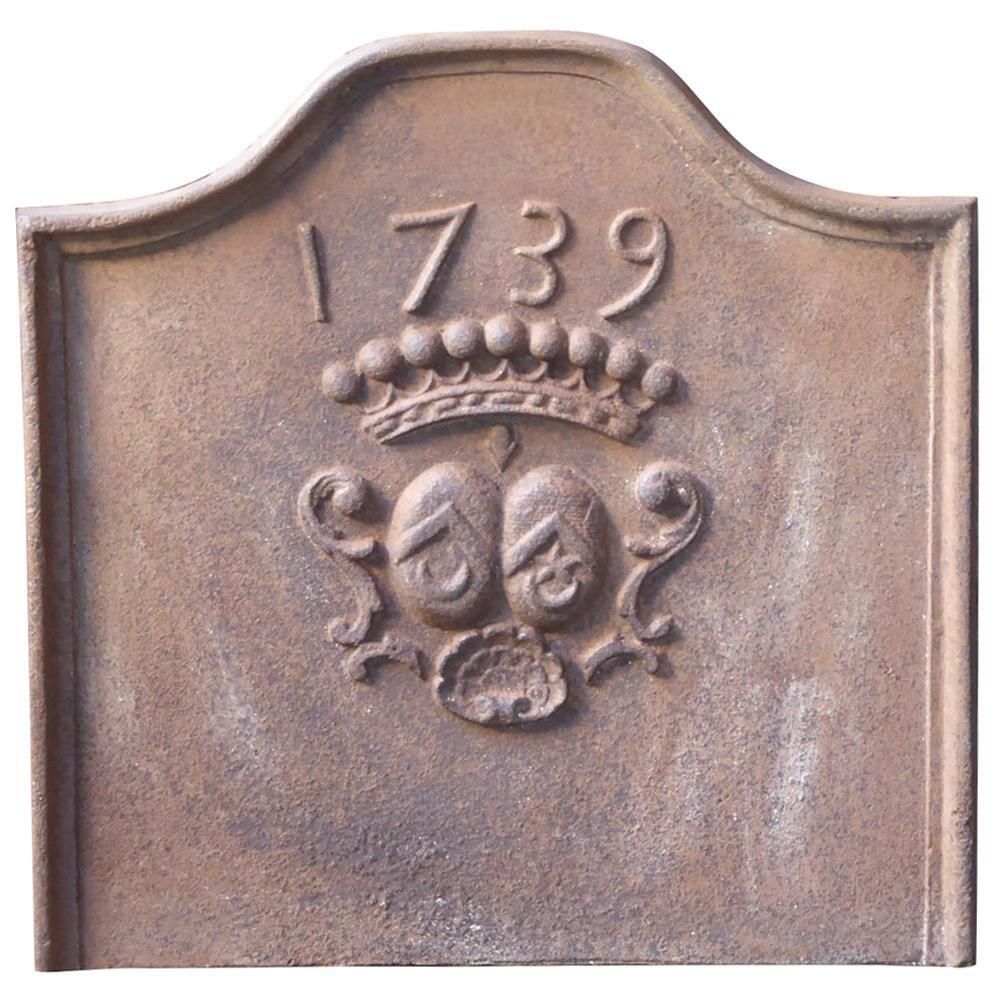 French Louis XIV Style 'Coat Of Arms' Fireback / Backsplash