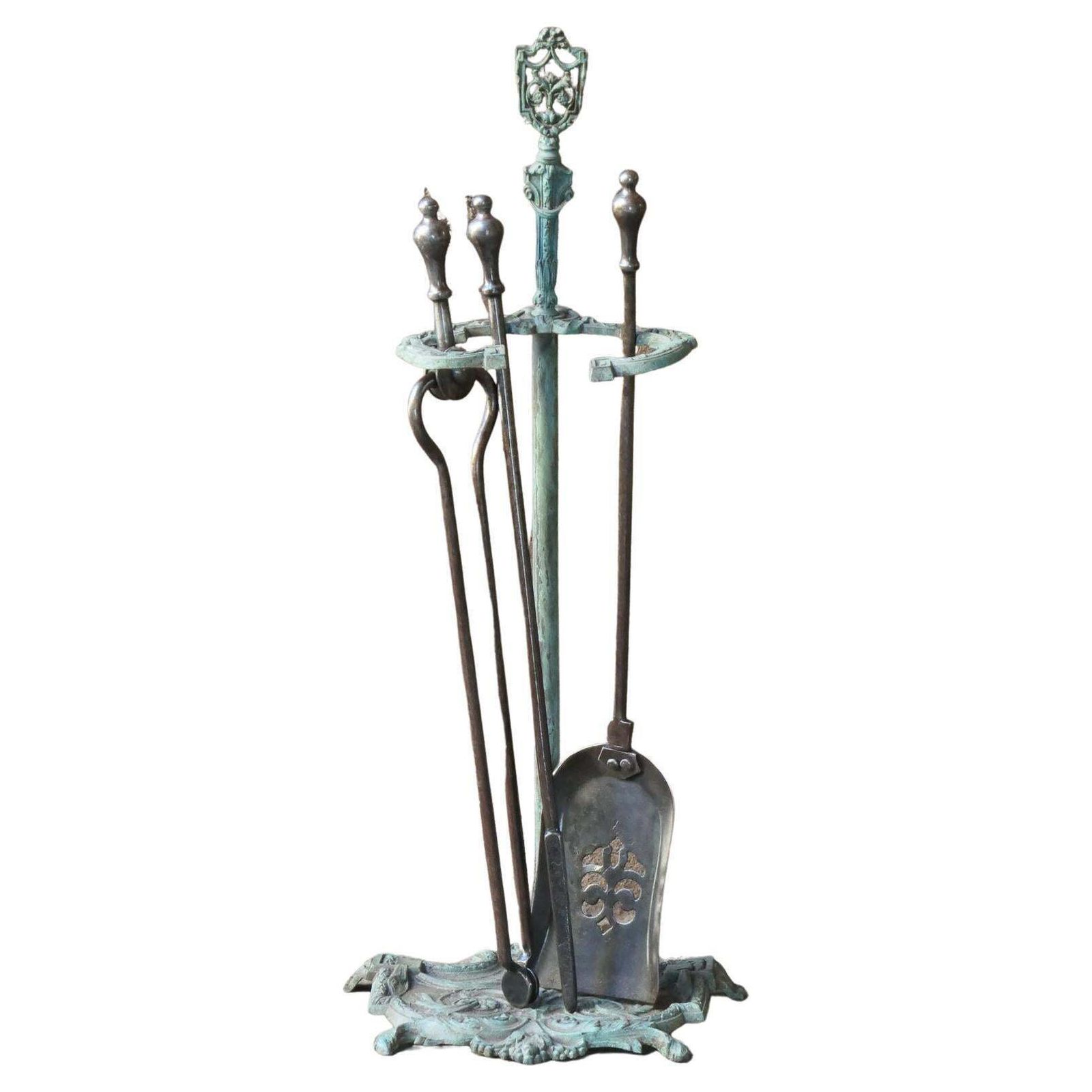 English Set Of Fireplace Tools, Victorian Companion Set, 19th Century