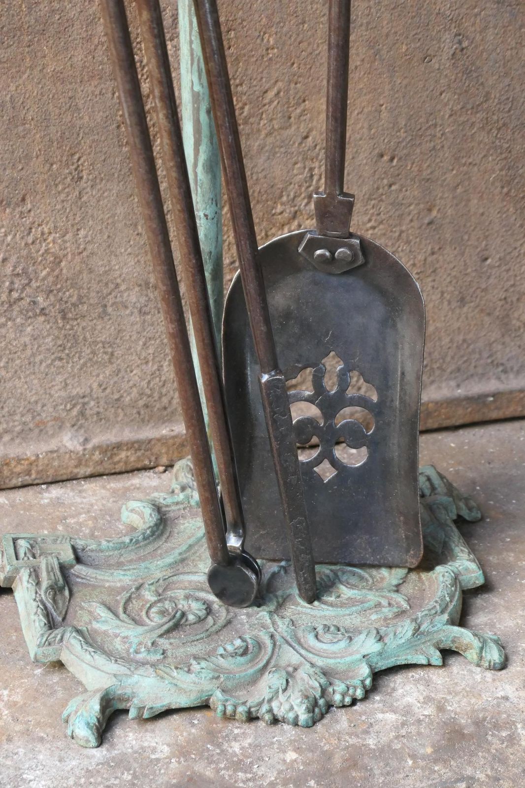 English Set Of Fireplace Tools, Victorian Companion Set, 19th Century photo vintage