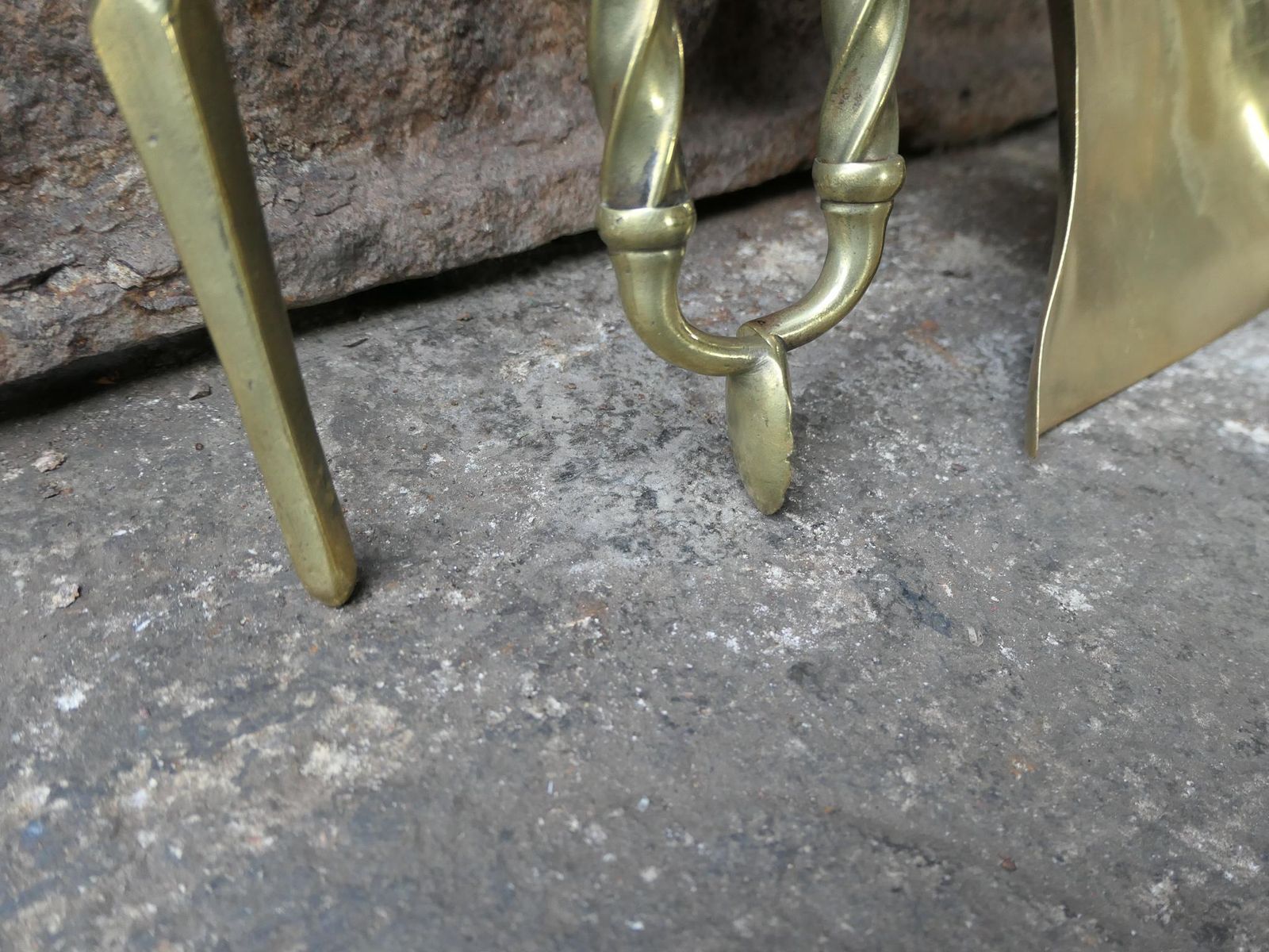 photo buy 19th C. English Brass Victorian Fireside Companion Set