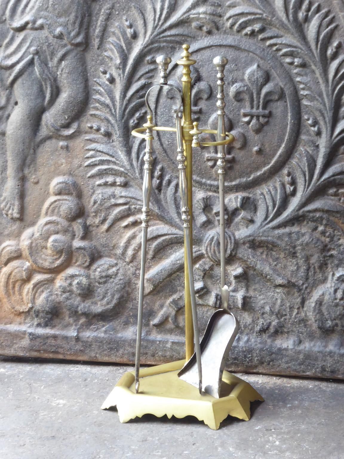 Antique French 'Grandy Fils' Fireplace Tools Or Fire Tools photo for sale