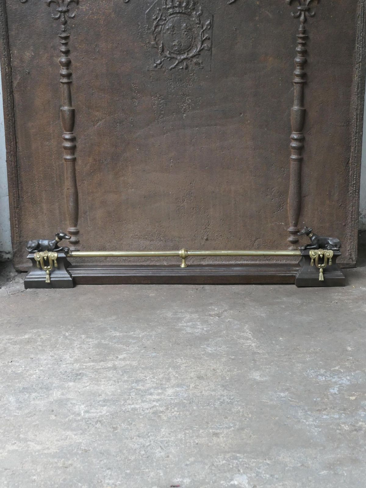 Antique French Napoleon III Period Fireplace Fender, 19th Century photo Home Fixtures