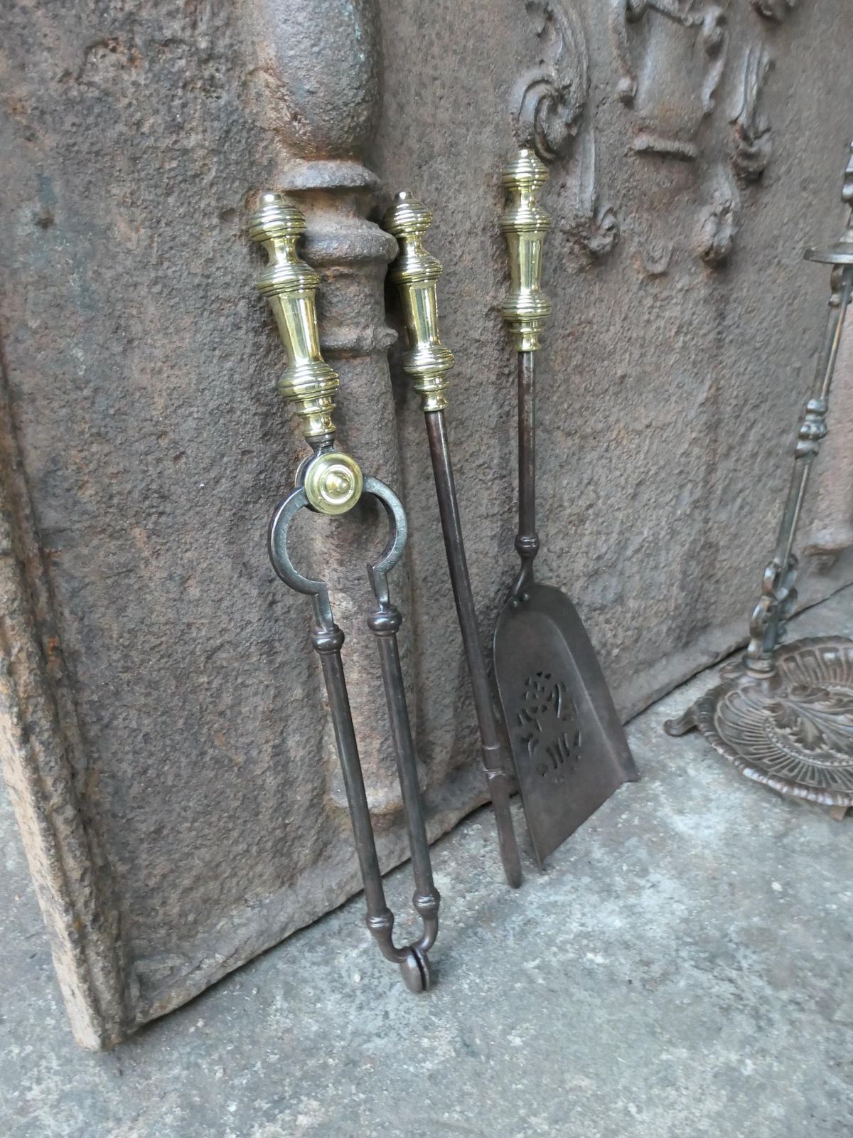 Home Fixtures Small 19th C. English Victorian Fireplace Companion Set photo