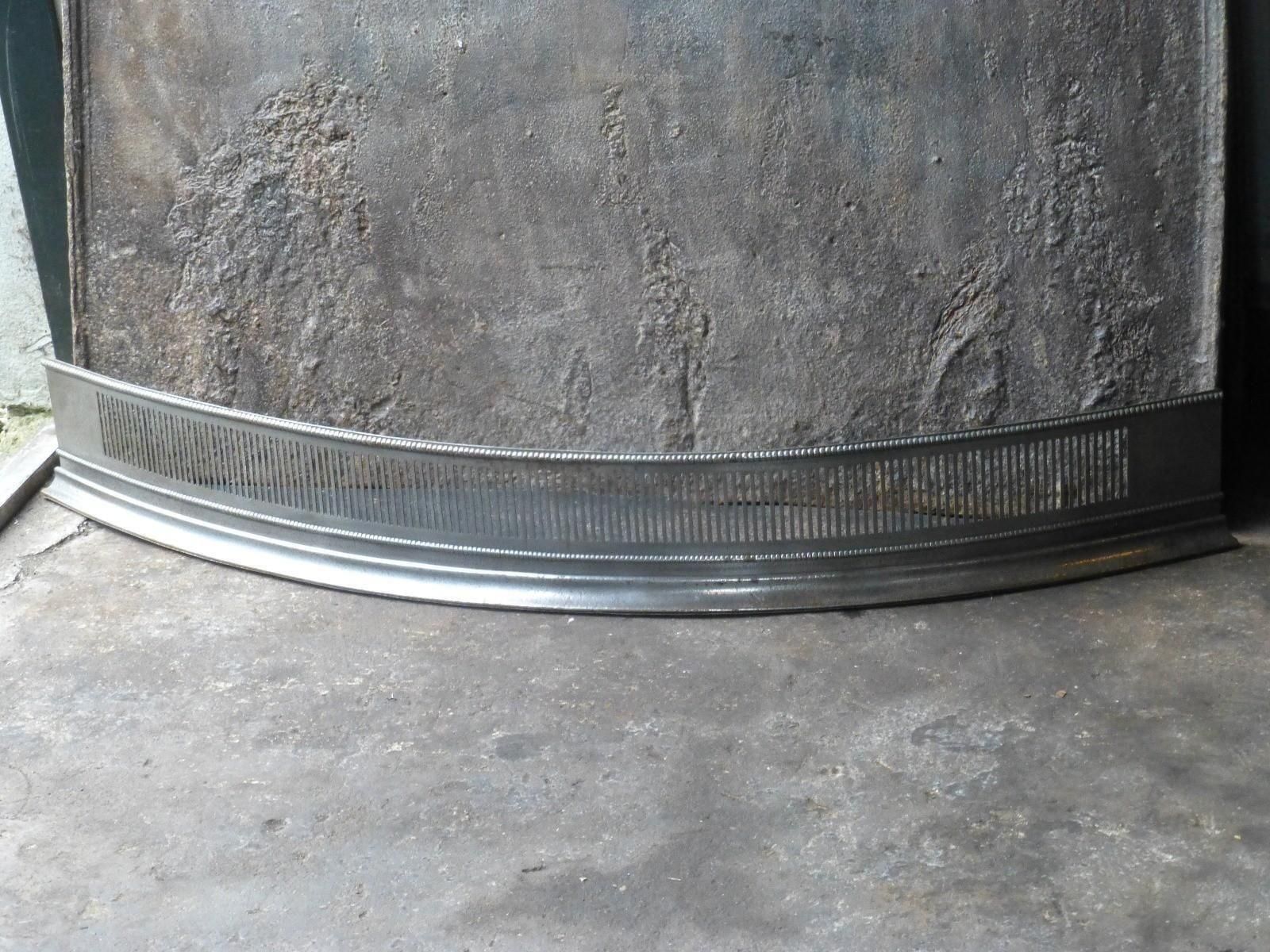 Large 19th C. English Polished Steel Neoclassical Period Fender photo furniture