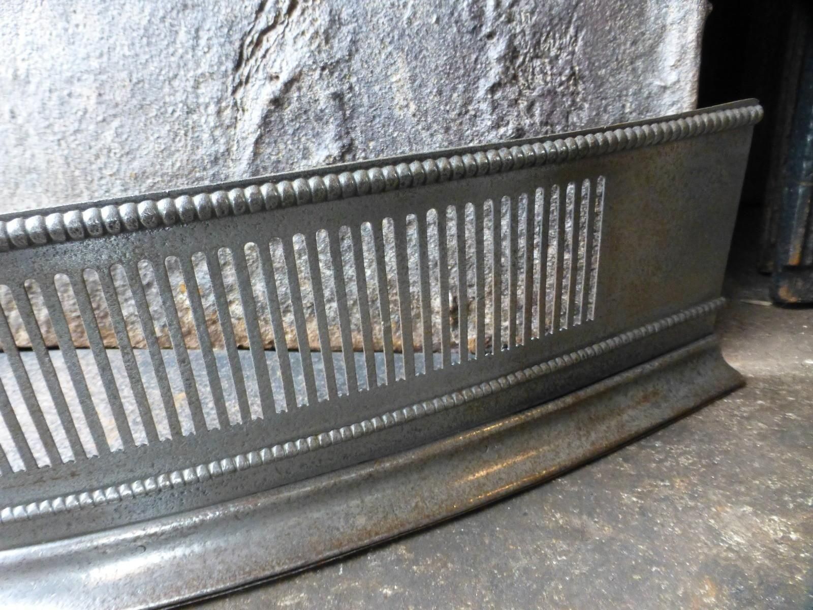 Large 19th C. English Polished Steel Neoclassical Period Fender photo 491.0
