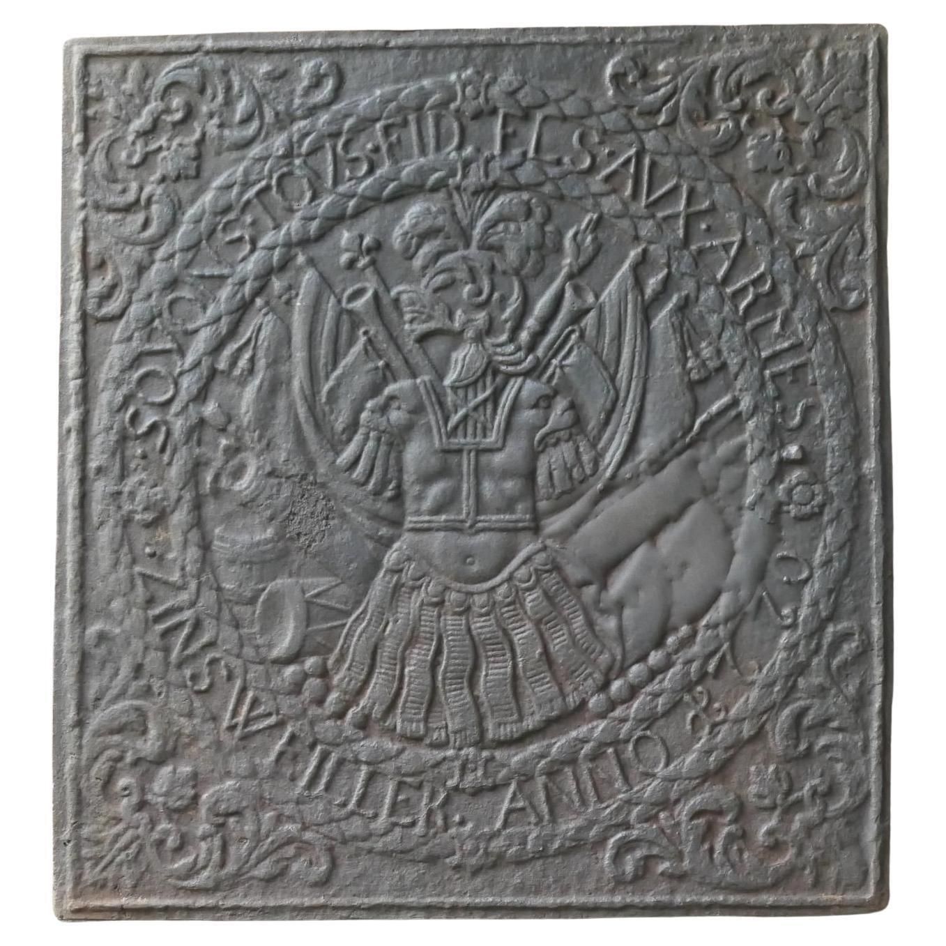 German 'Coat Of Arms' Fireback / Backsplash. Louis XIV Style, 20th Century.