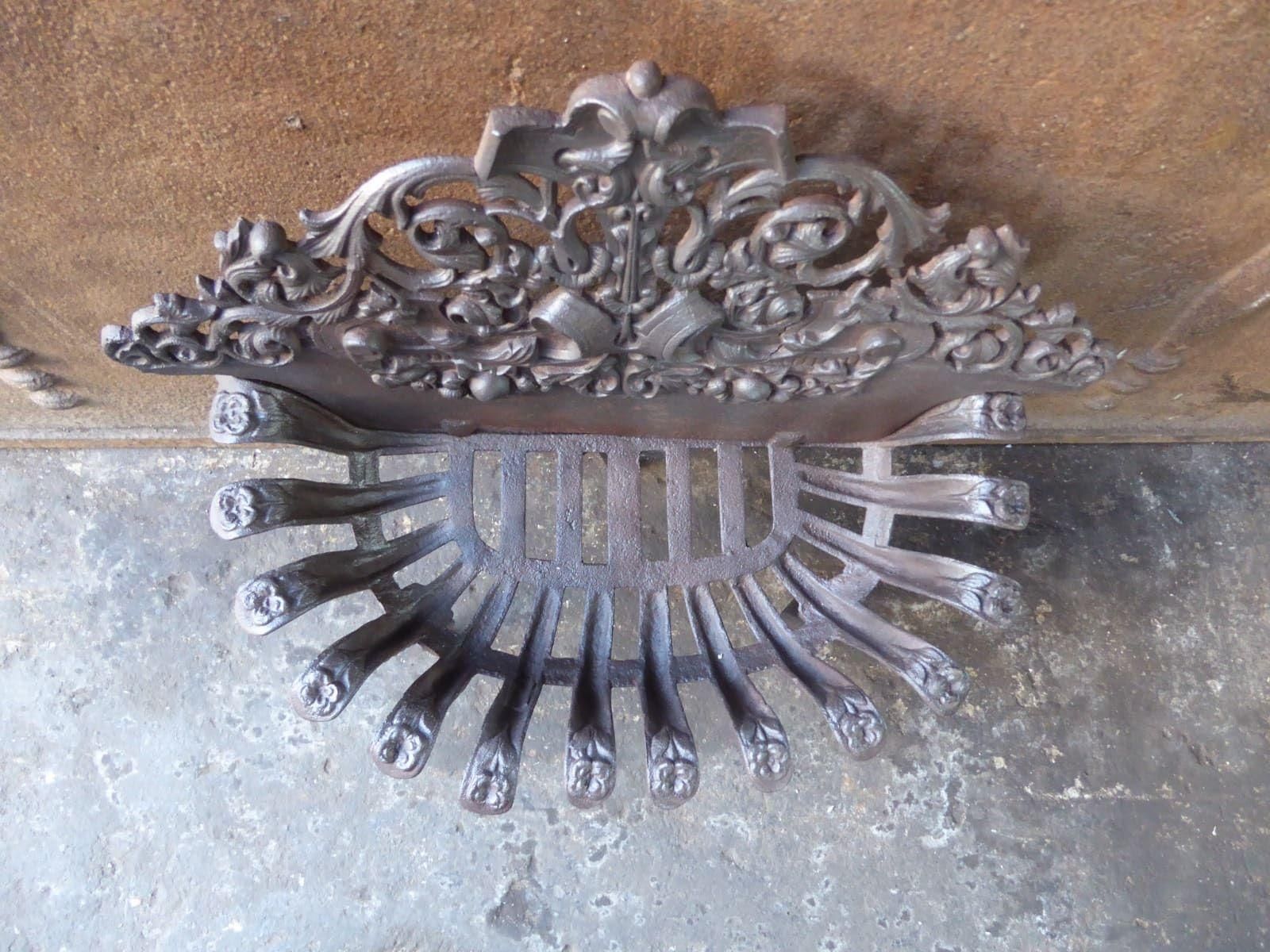 French Napoleon III Fire Grate, Fireplace Grate, 19th Century, Victorian Period photo vintage