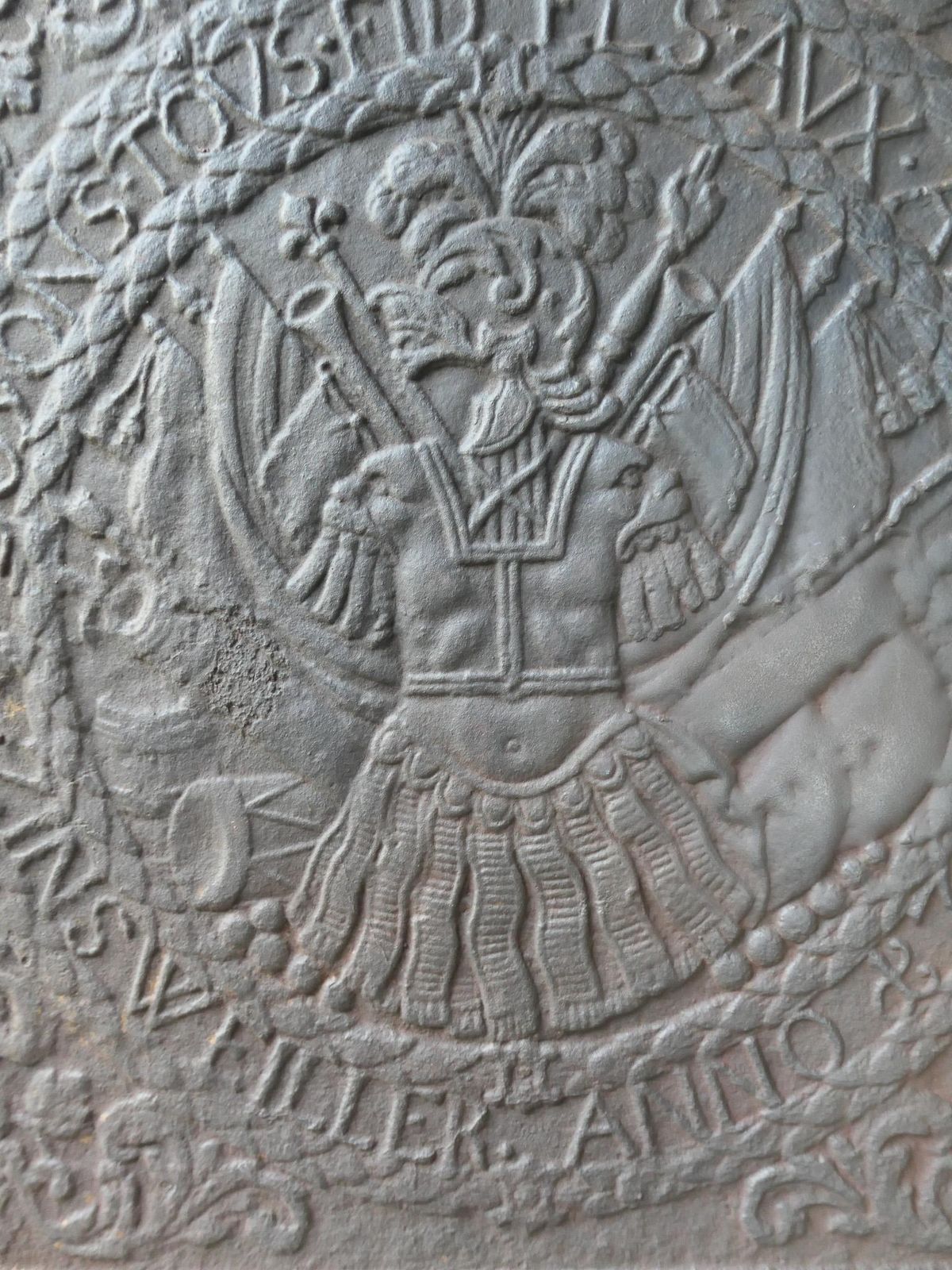 German 'Coat Of Arms' Fireback / Backsplash. Louis XIV Style, 20th Century. photo buy
