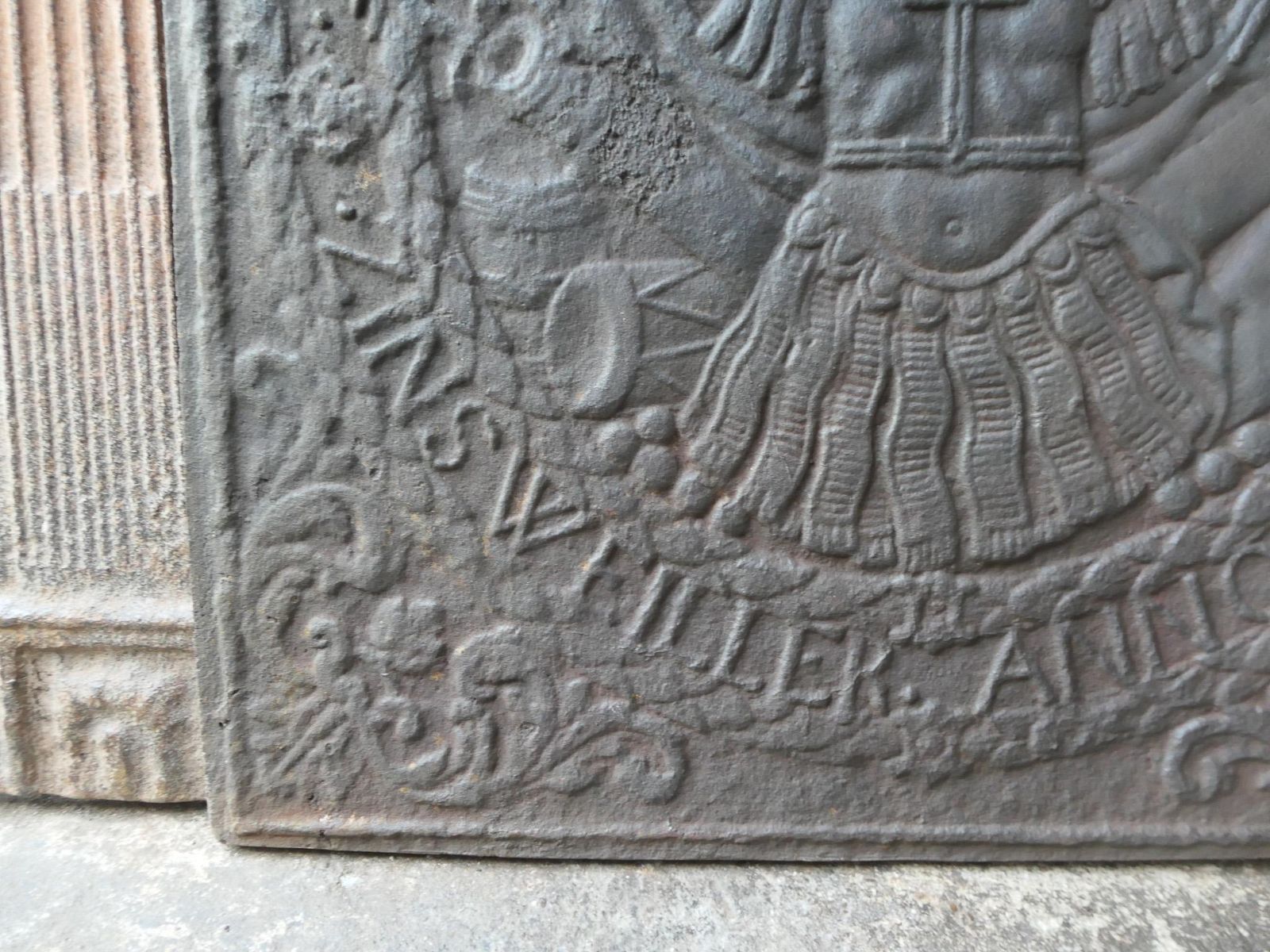 German 'Coat Of Arms' Fireback / Backsplash. Louis XIV Style, 20th Century. photo vintage