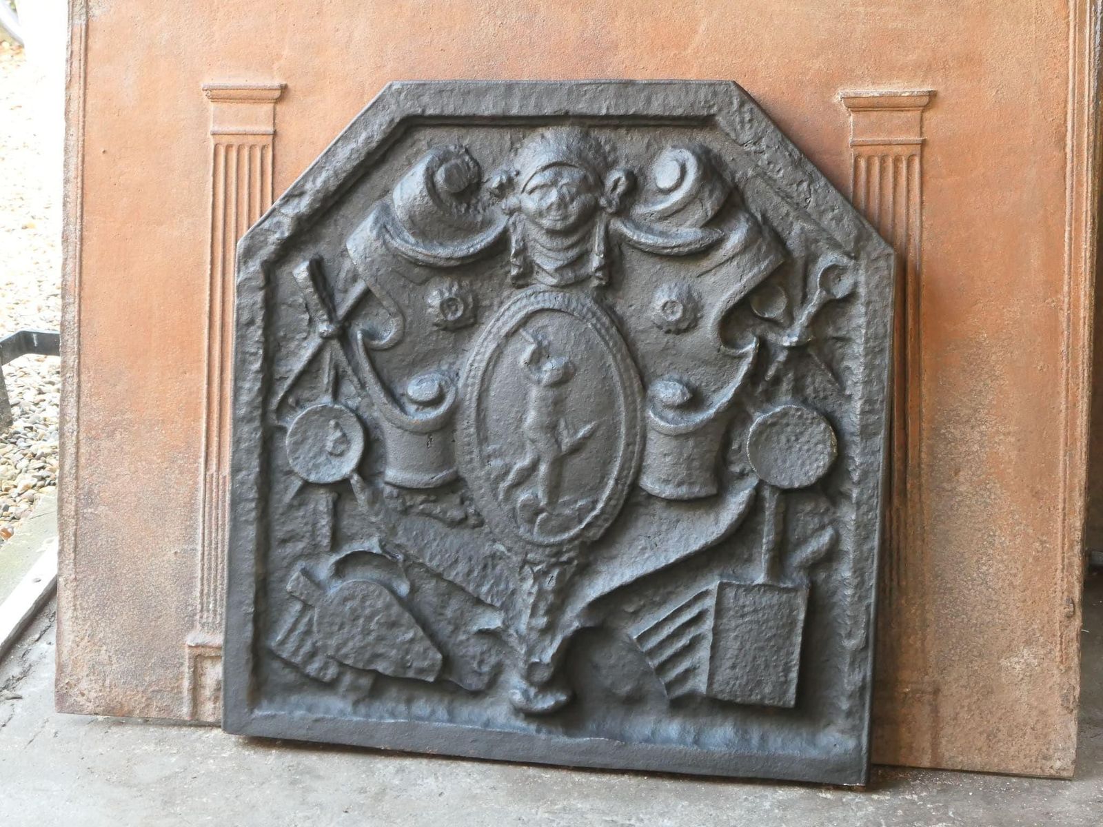 Heavy French Victorian Style Arms Of France Fireback / Backsplash, 20th Century photo Home Fixtures