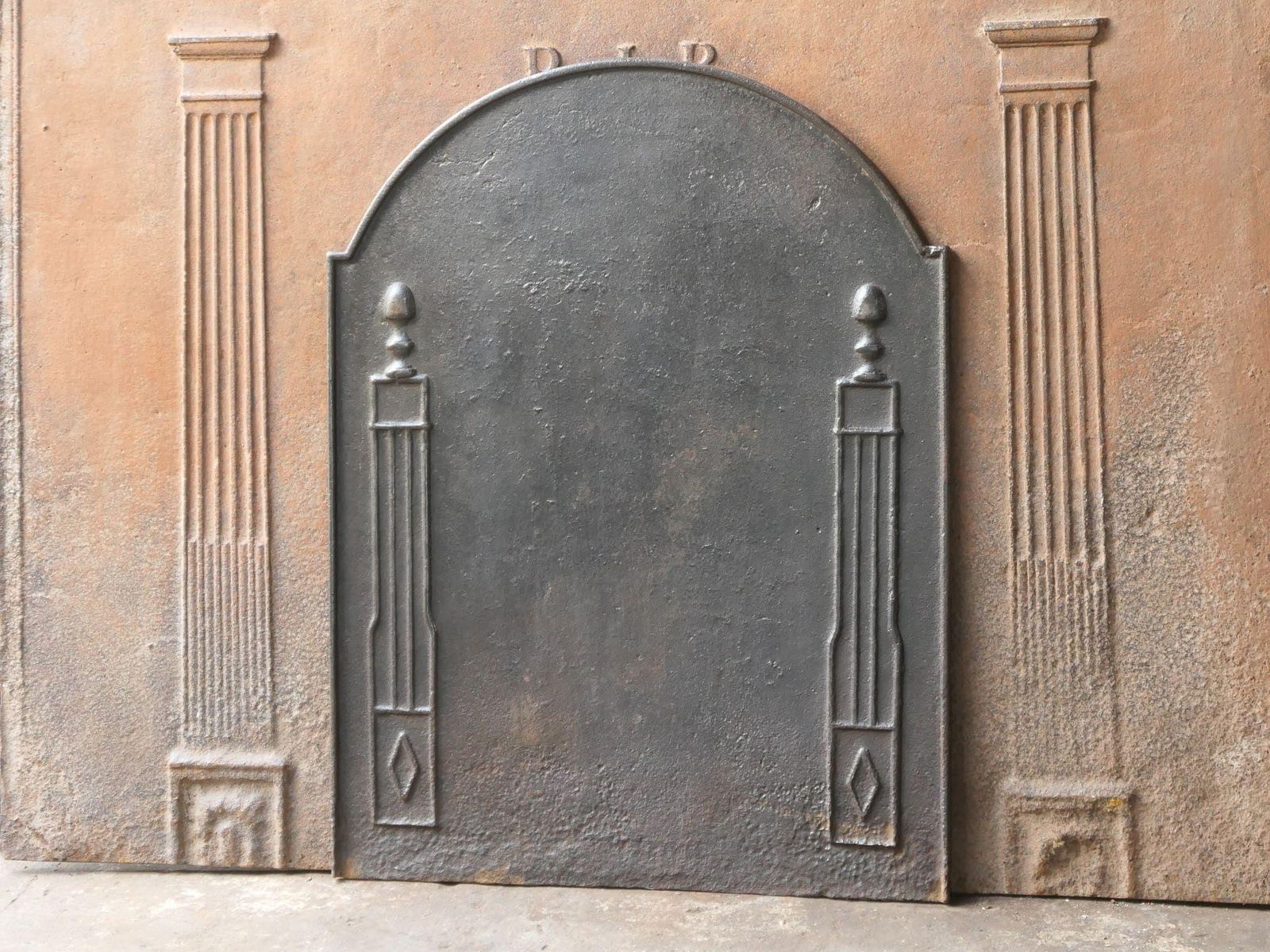 French 'Pillars Of Freedom' Fireback / Backsplash, Early 19th Century photo Home Fixtures