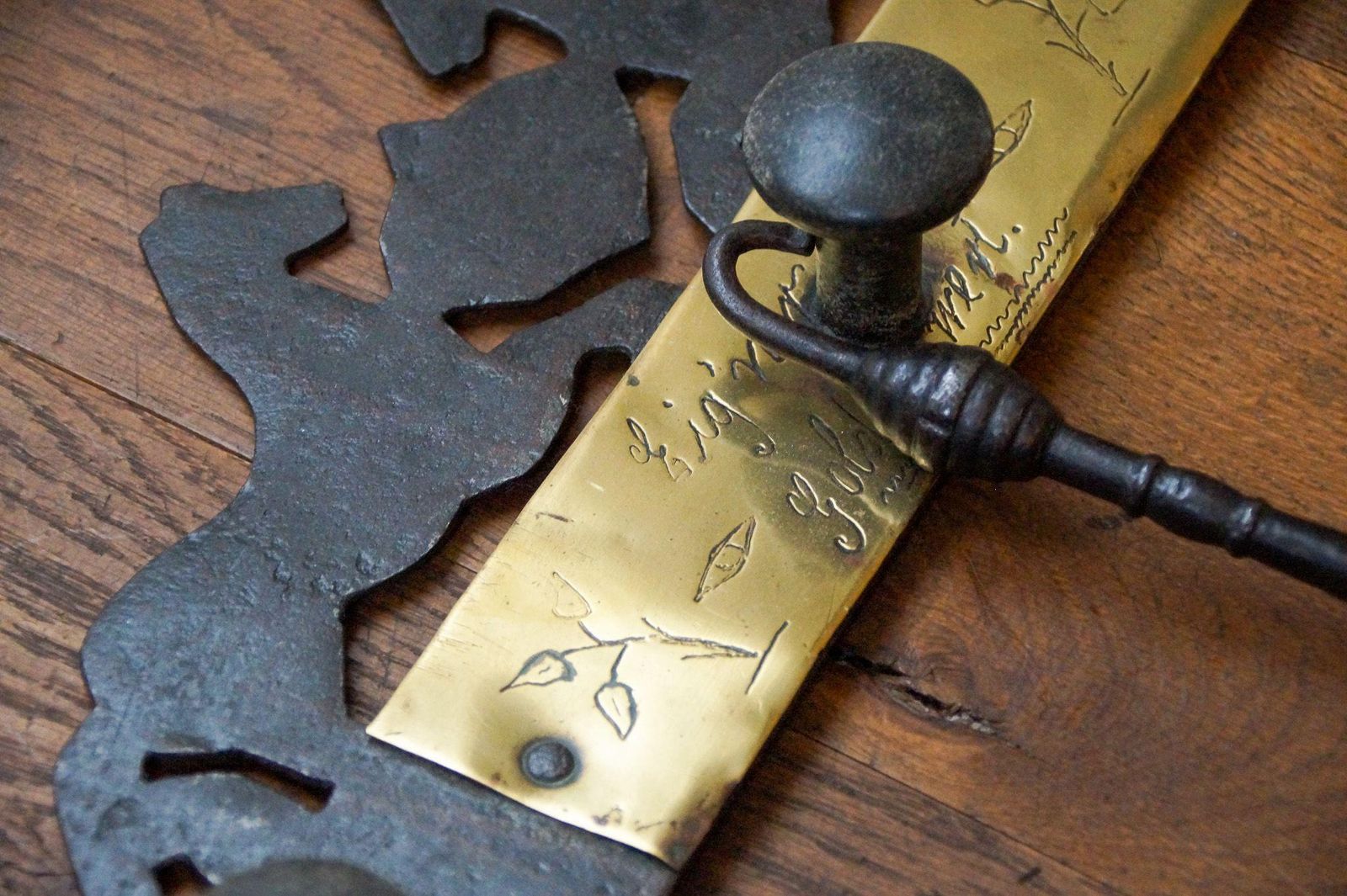 Dutch Fireplace Tool Set, Fire Tools, Early 20th Century, Victorian Style photo vintage