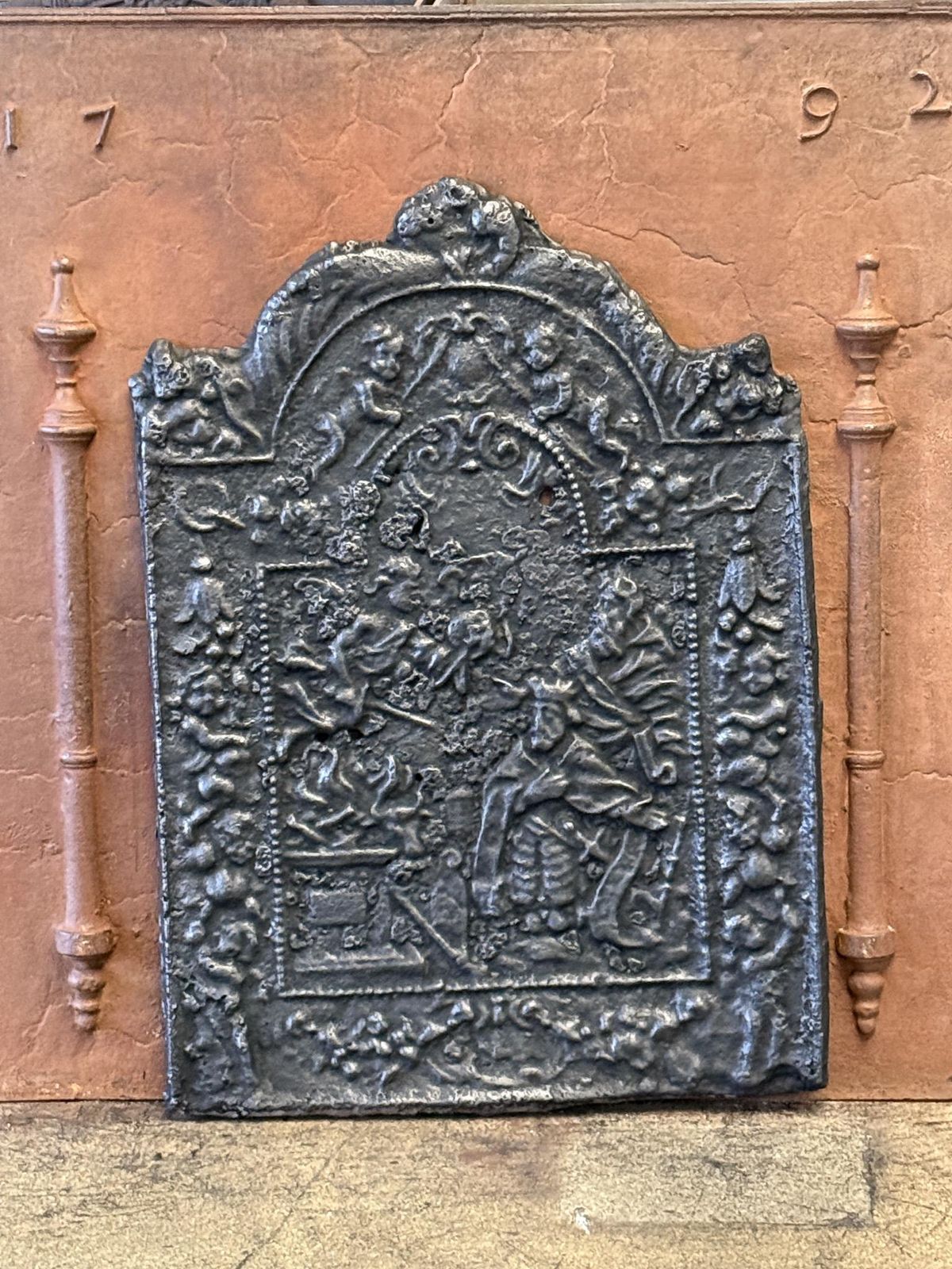 20th Century German 'John The Baptist' Fireback In Gothic Style photo for sale