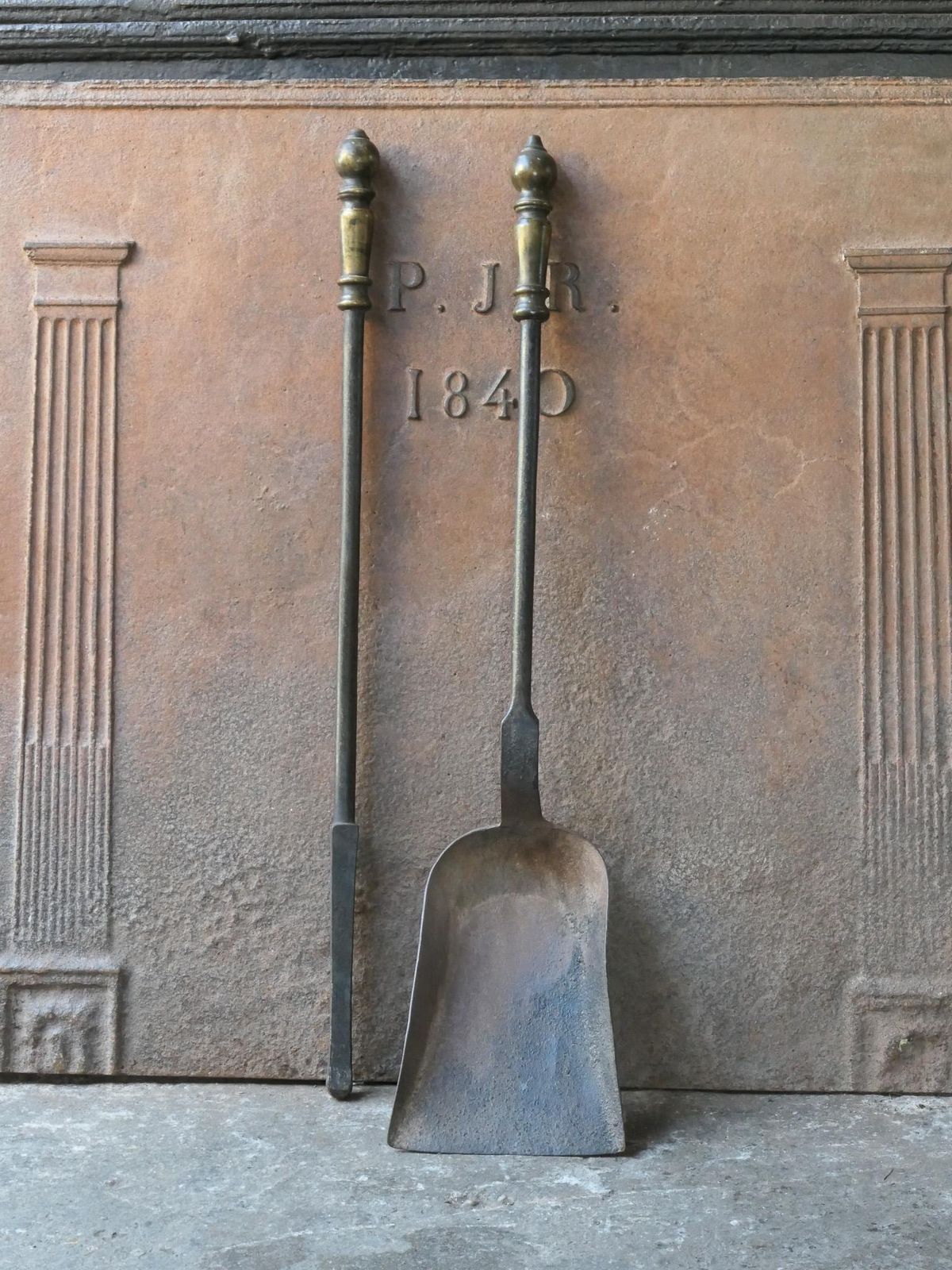 Large French Napoleon III Fireplace Tools, 19th 20th Century photo furniture