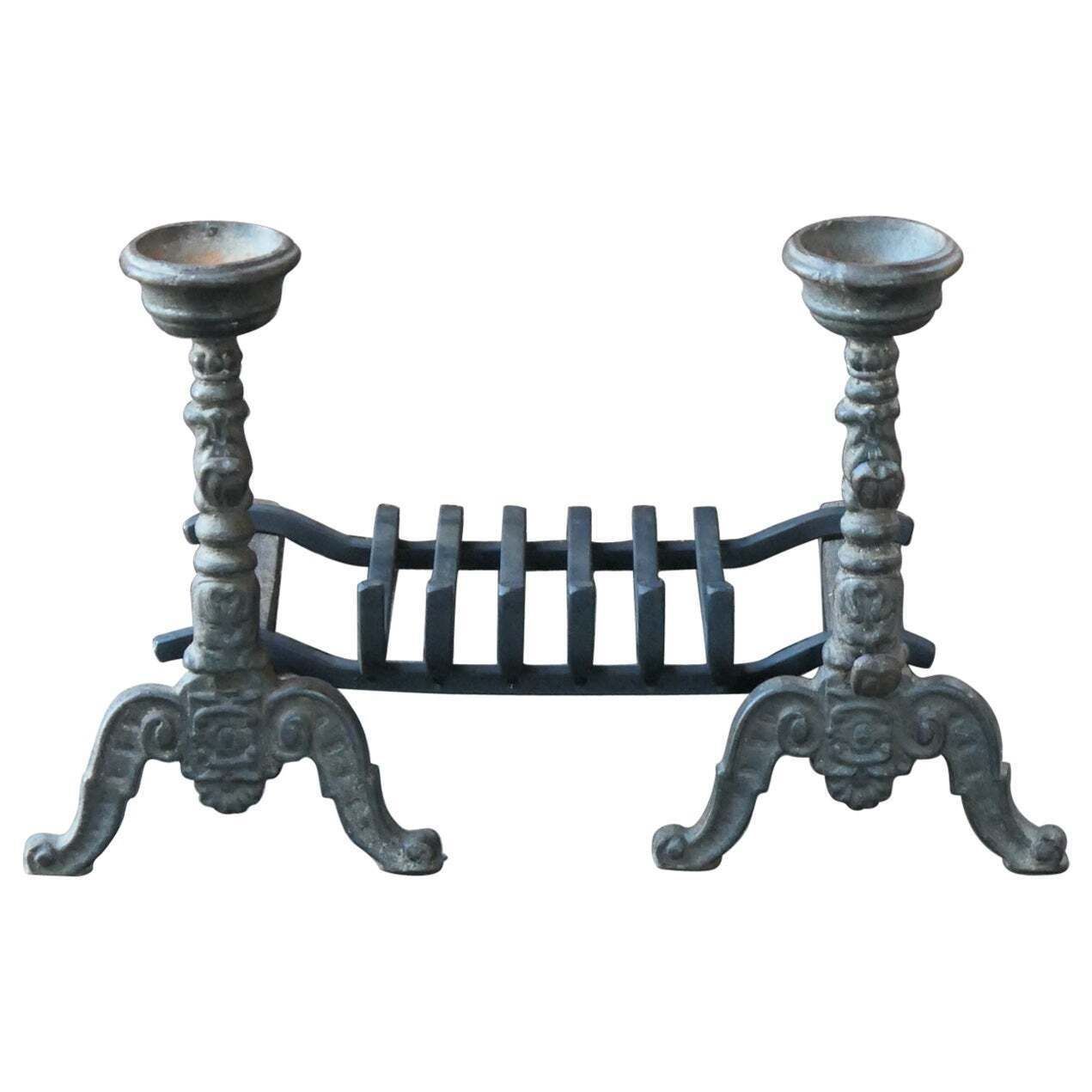 Antique French Napoleon III Fire Grate, Fireplace Grate