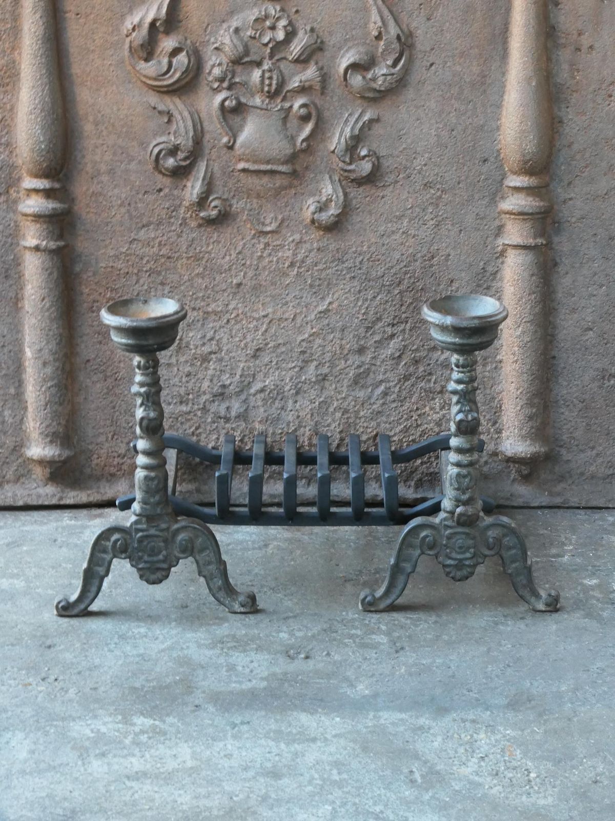 Antique French Napoleon III Fire Grate, Fireplace Grate photo for sale