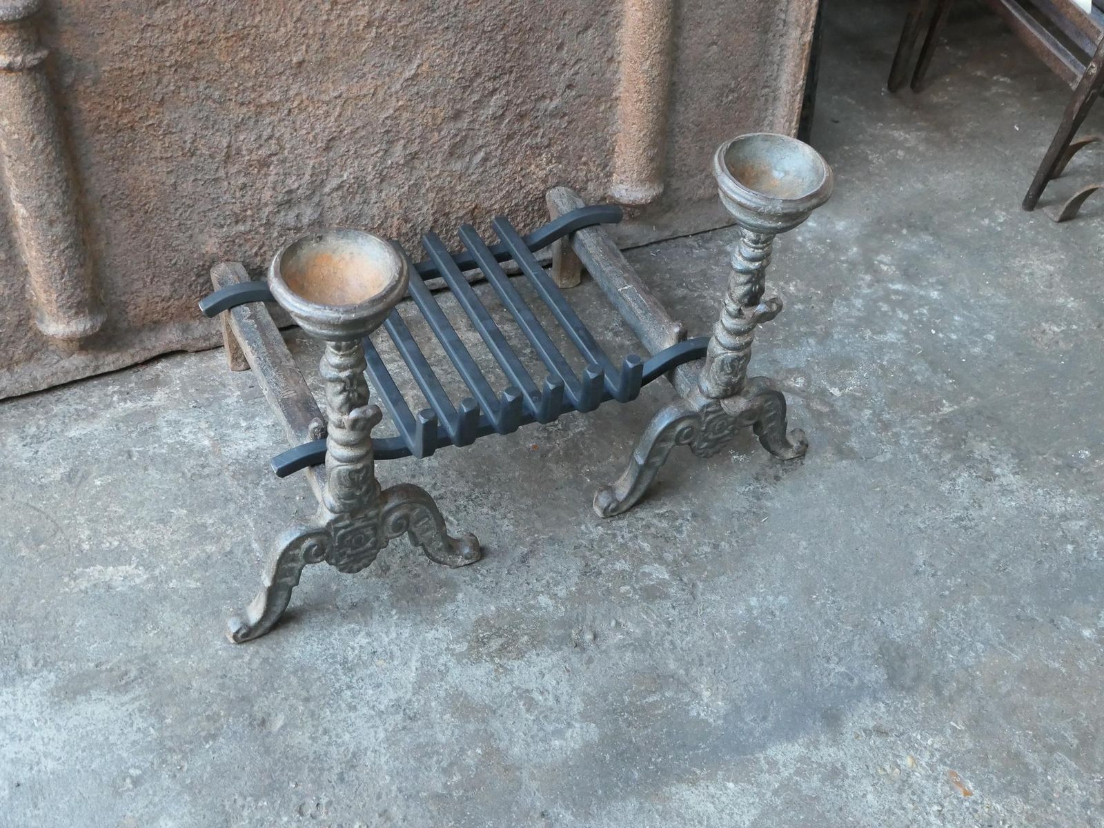 Antique French Napoleon III Fire Grate, Fireplace Grate photo buy