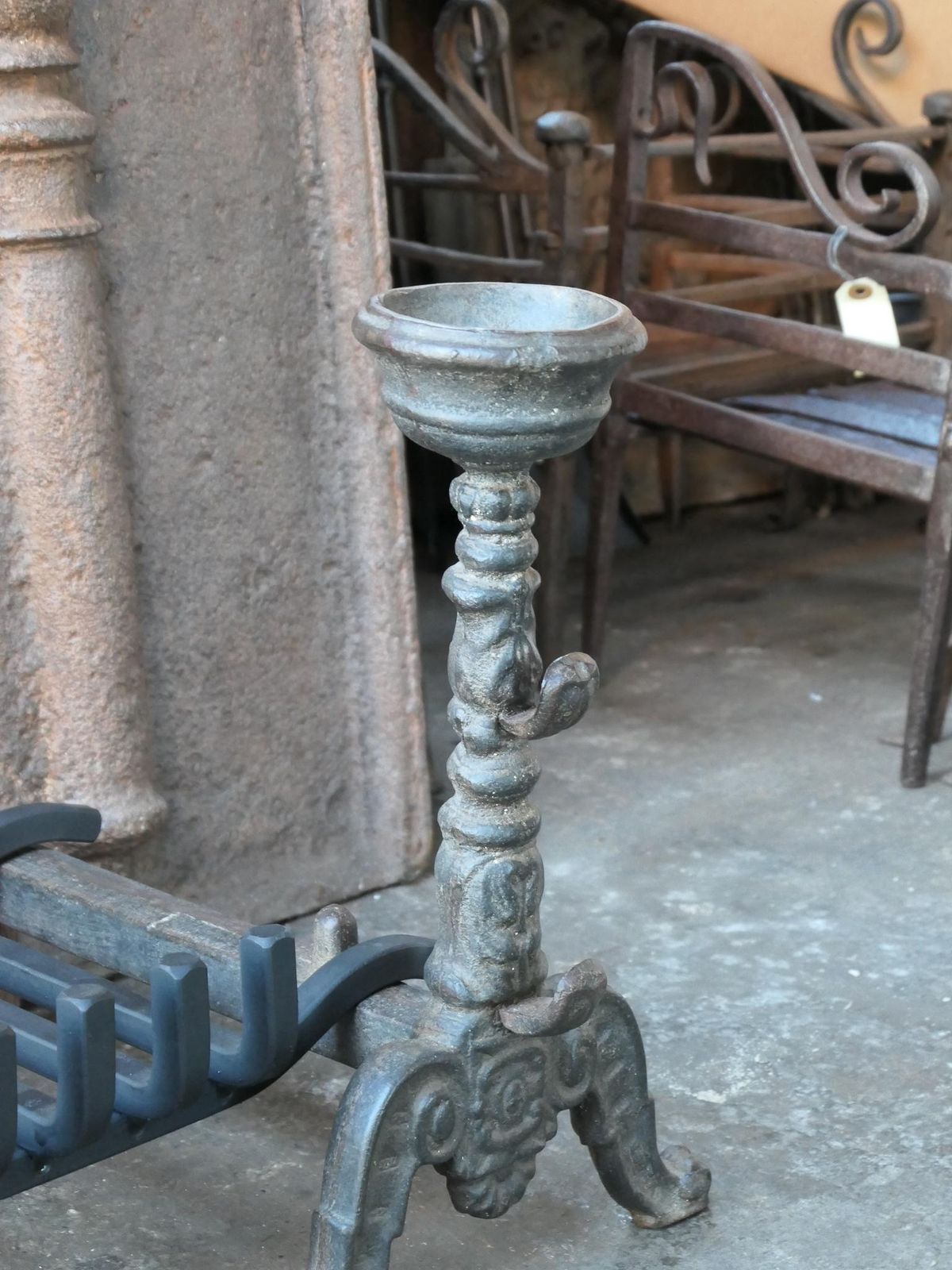 422.0 Antique French Napoleon III Fire Grate, Fireplace Grate photo