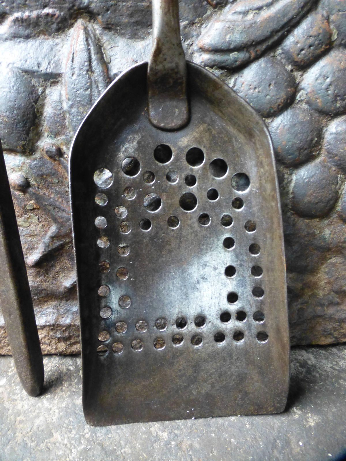 photo furniture Polished Steel And Bronze Fireplace Tool Set
