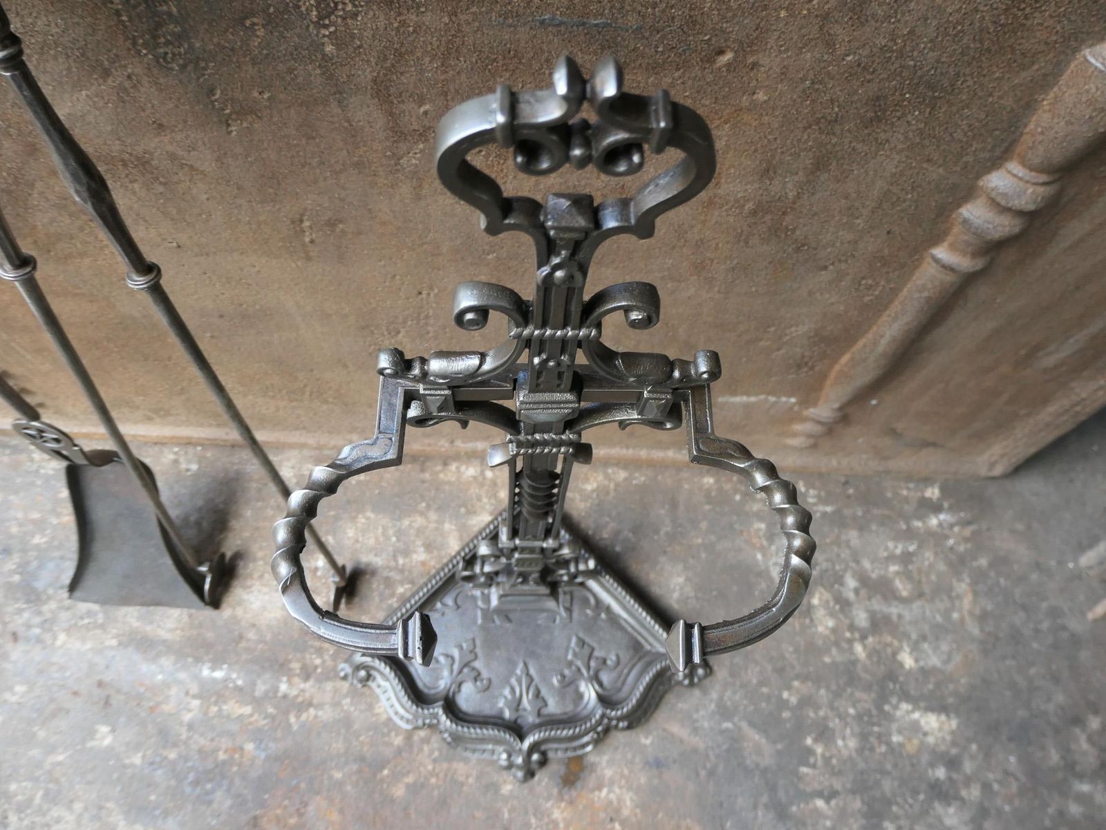 746.0 Large 19th Century French Napoleon III Fireplace Toolset photo