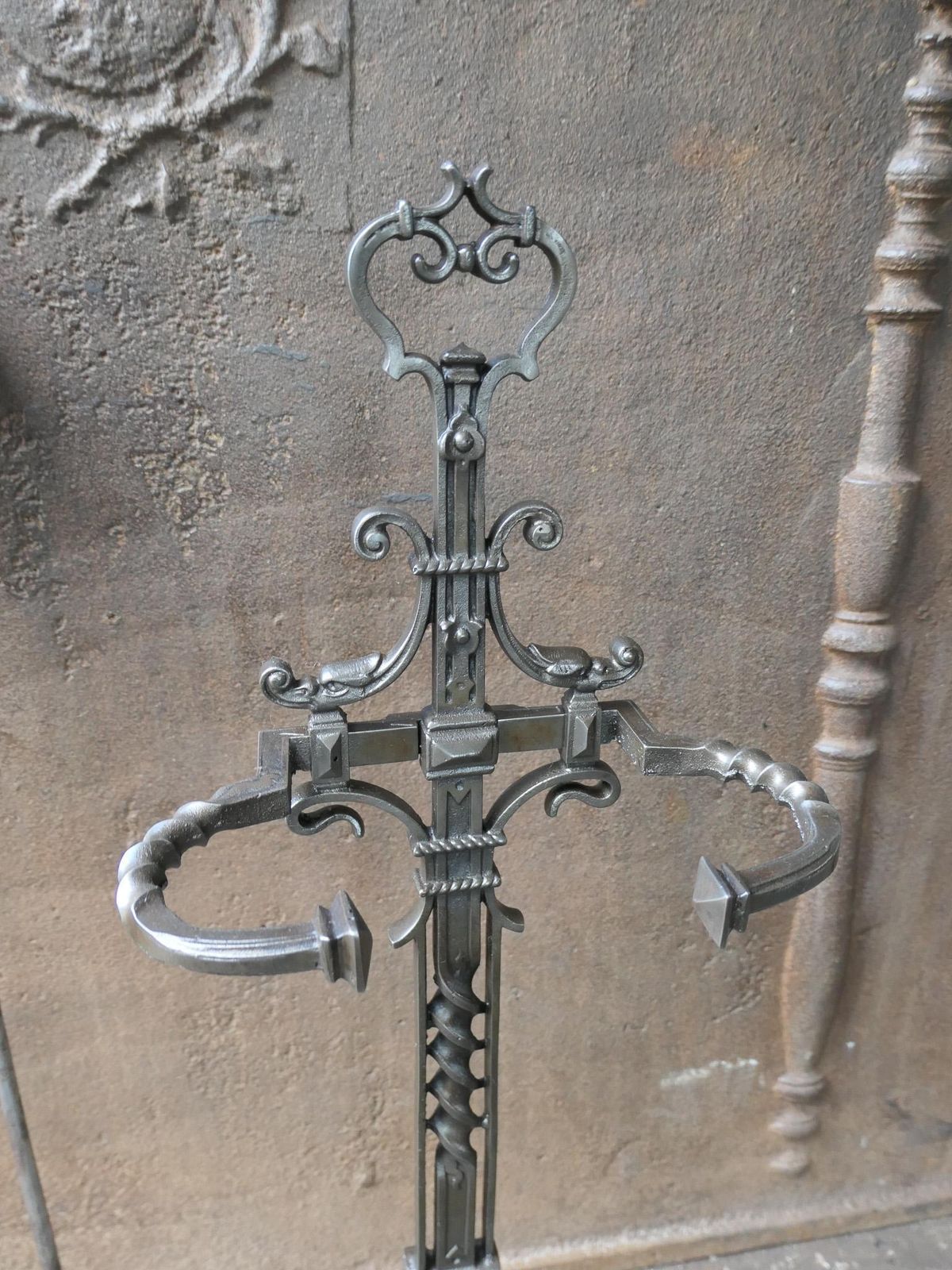 photo vinterior Large 19th Century French Napoleon III Fireplace Toolset