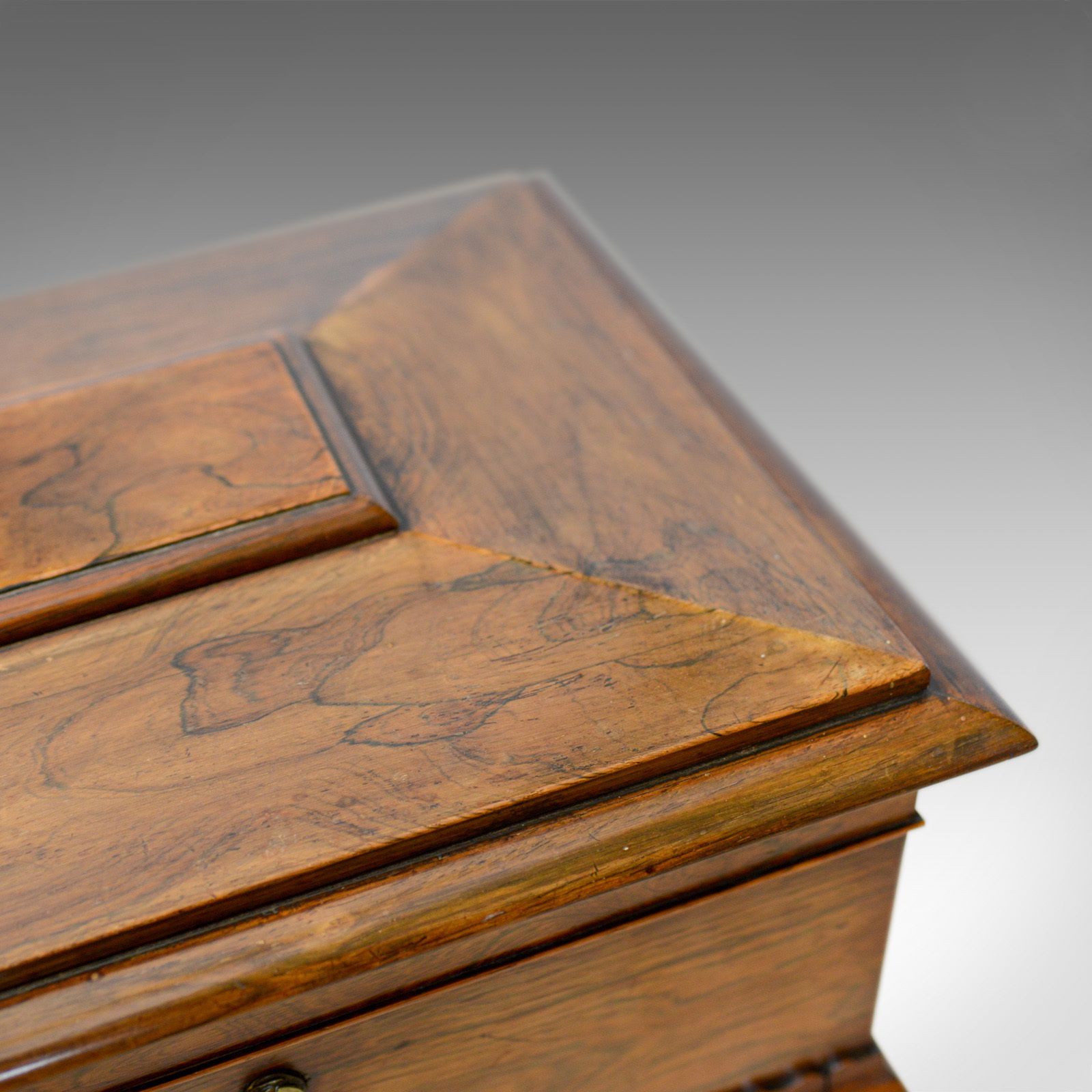 Antique Teapoy, English, William IV, Rosewood, Work Box, 19th Century Circa 1835 photo vintage