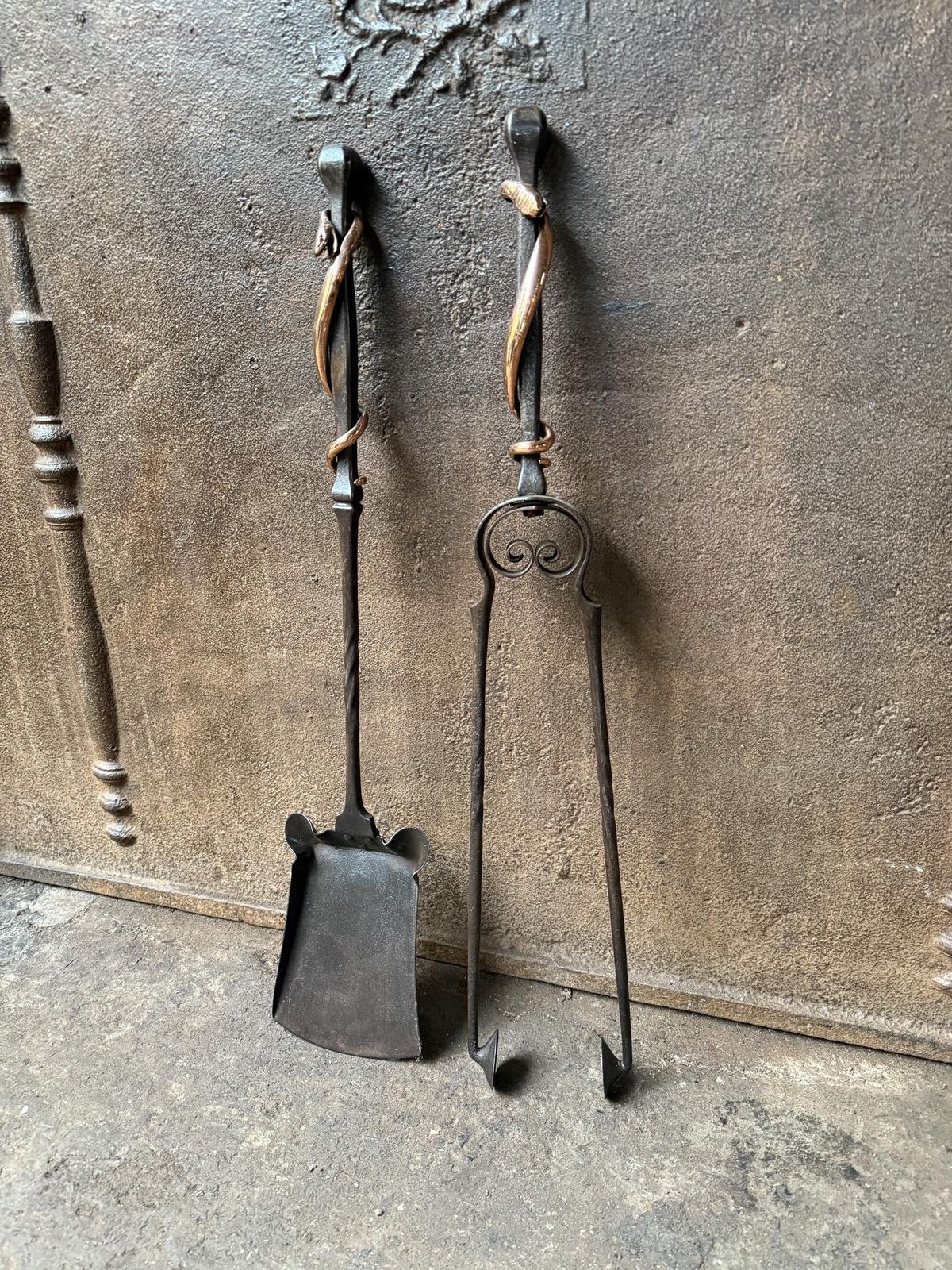 Exceptional Dutch Art Nouveau Fireplace Tools photo Home Fixtures