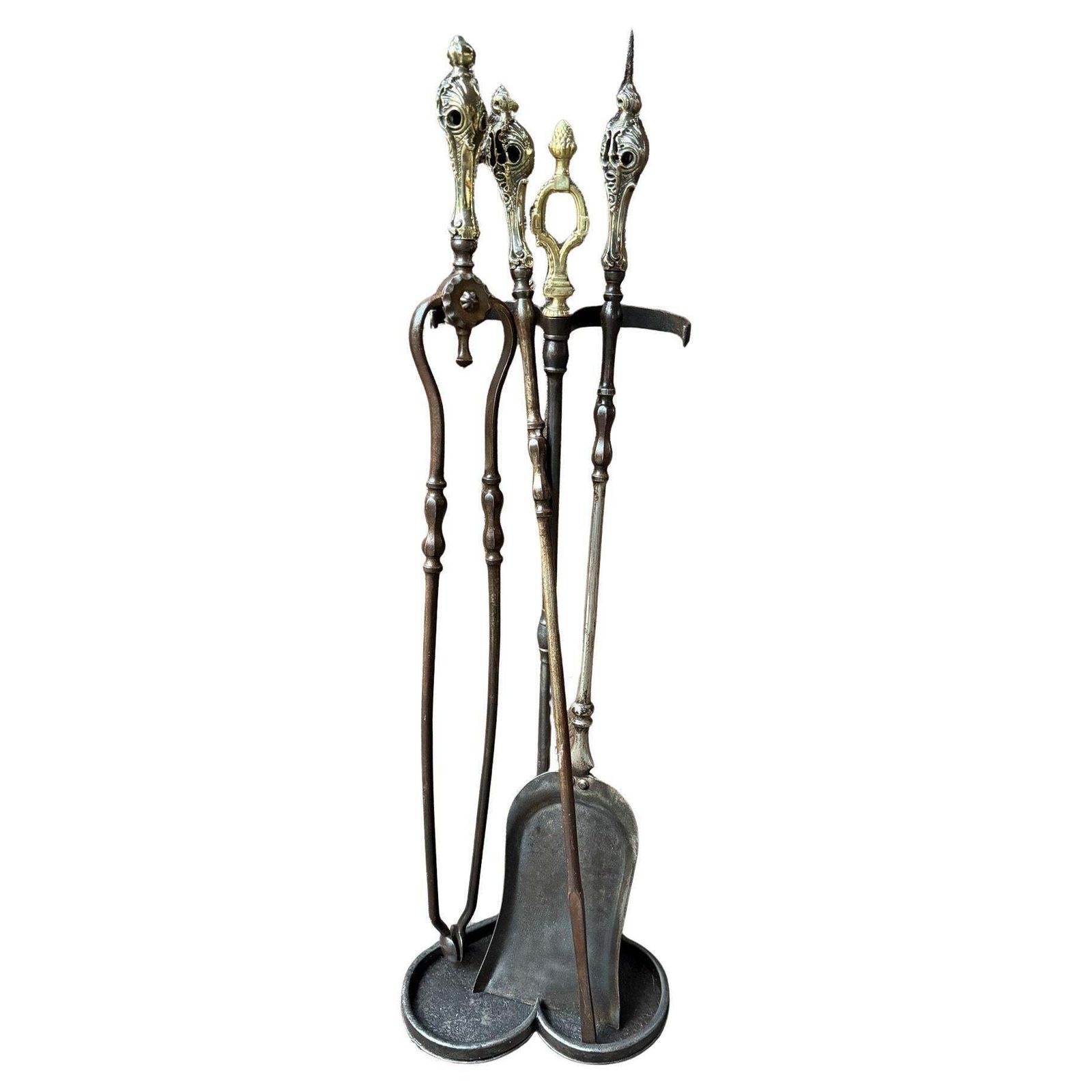 English Victorian Fireplace Tools Or Companion Set, 19th Century