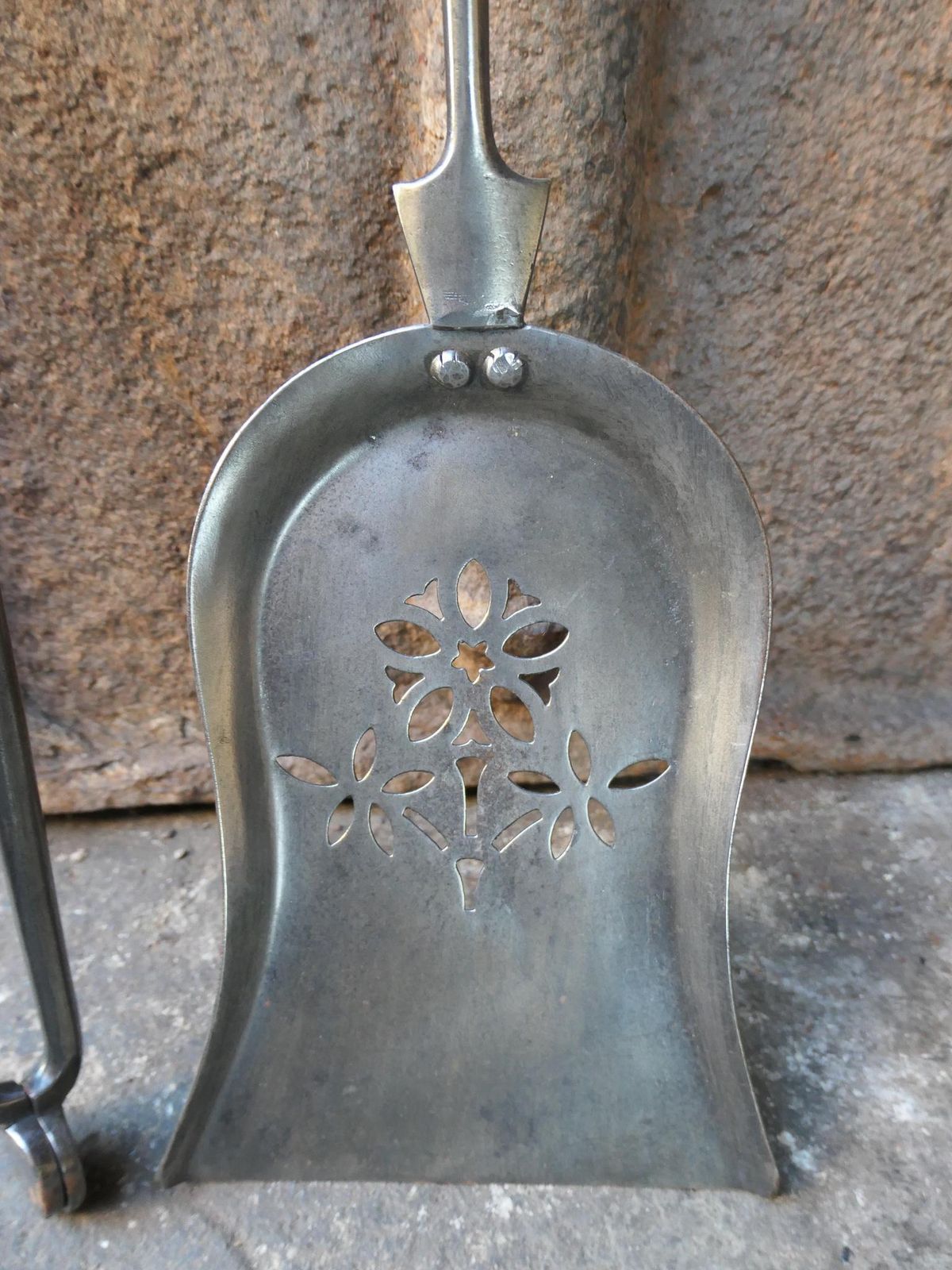 Home Fixtures 19th C. English Polished Steel And Brass Victorian Companion Set photo
