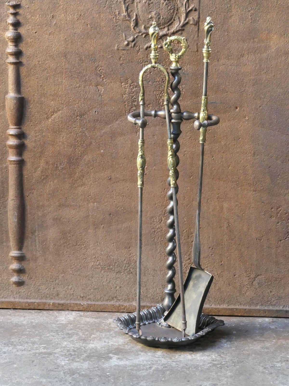 19th C. French Napoleon III Fireplace Tool Set photo furniture