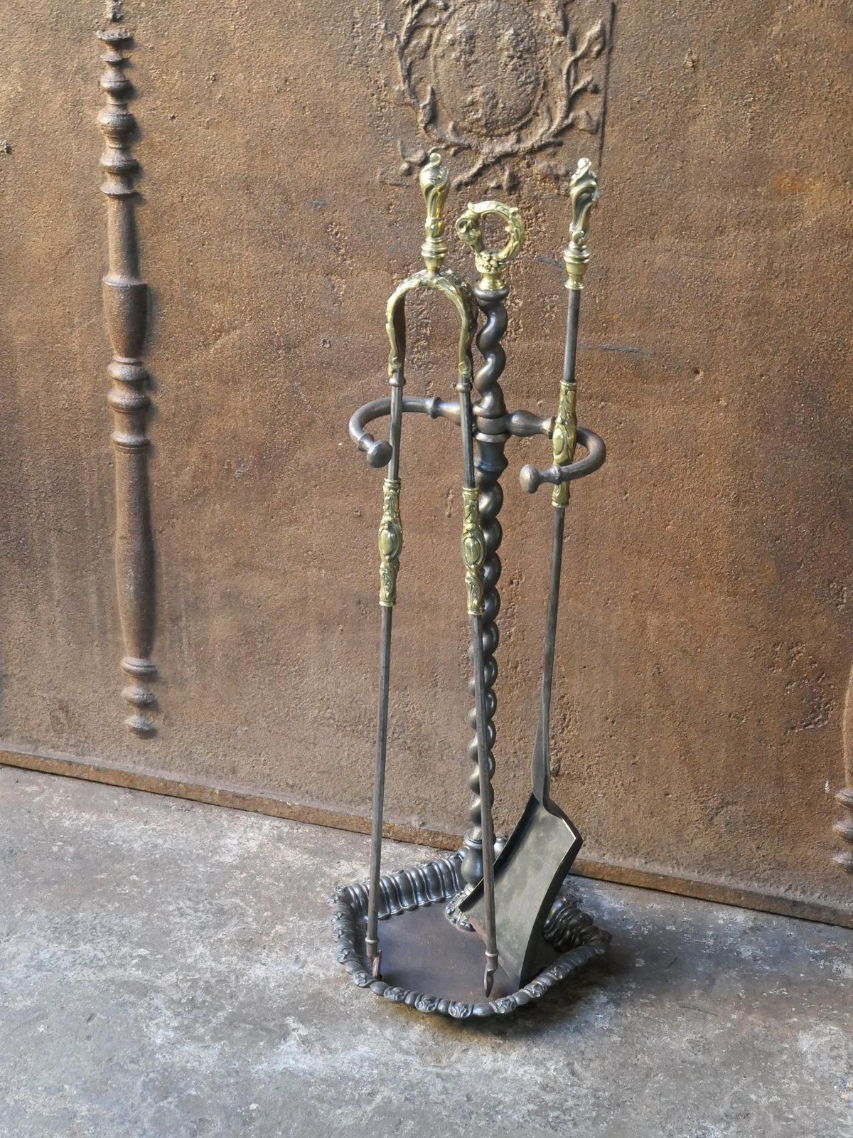 19th C. French Napoleon III Fireplace Tool Set photo Home Fixtures